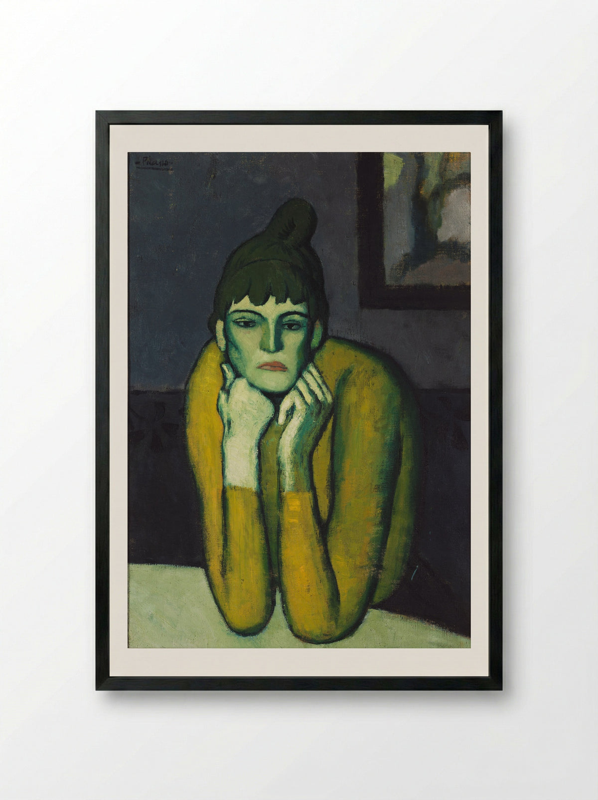 Woman with a Chignon - Pablo Picasso - Framed Print Black