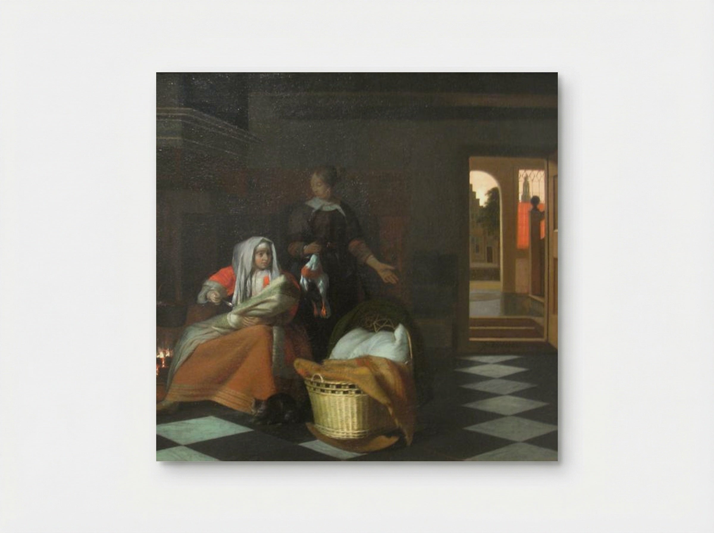 Woman with a Child and a Maid in an Interior - Pieter de Hooch - Poster