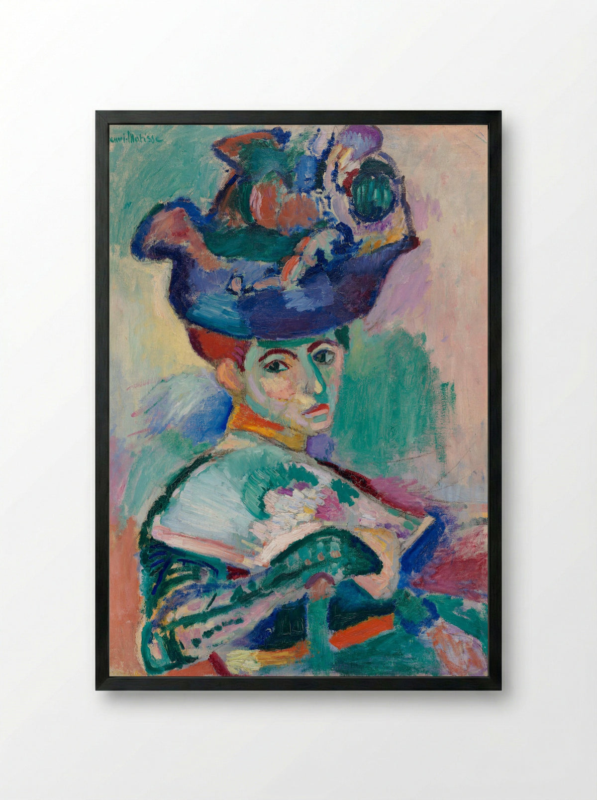 Woman with a Hat - Henri Matisse - Framed Print Black