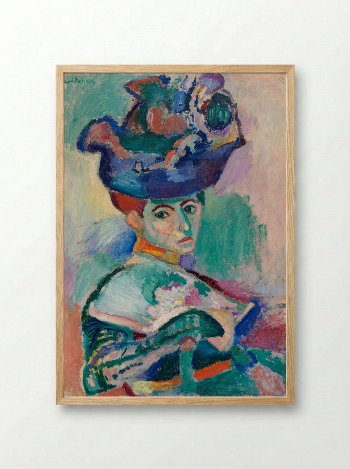 Woman with a Hat - Henri Matisse - Framed Print Wood