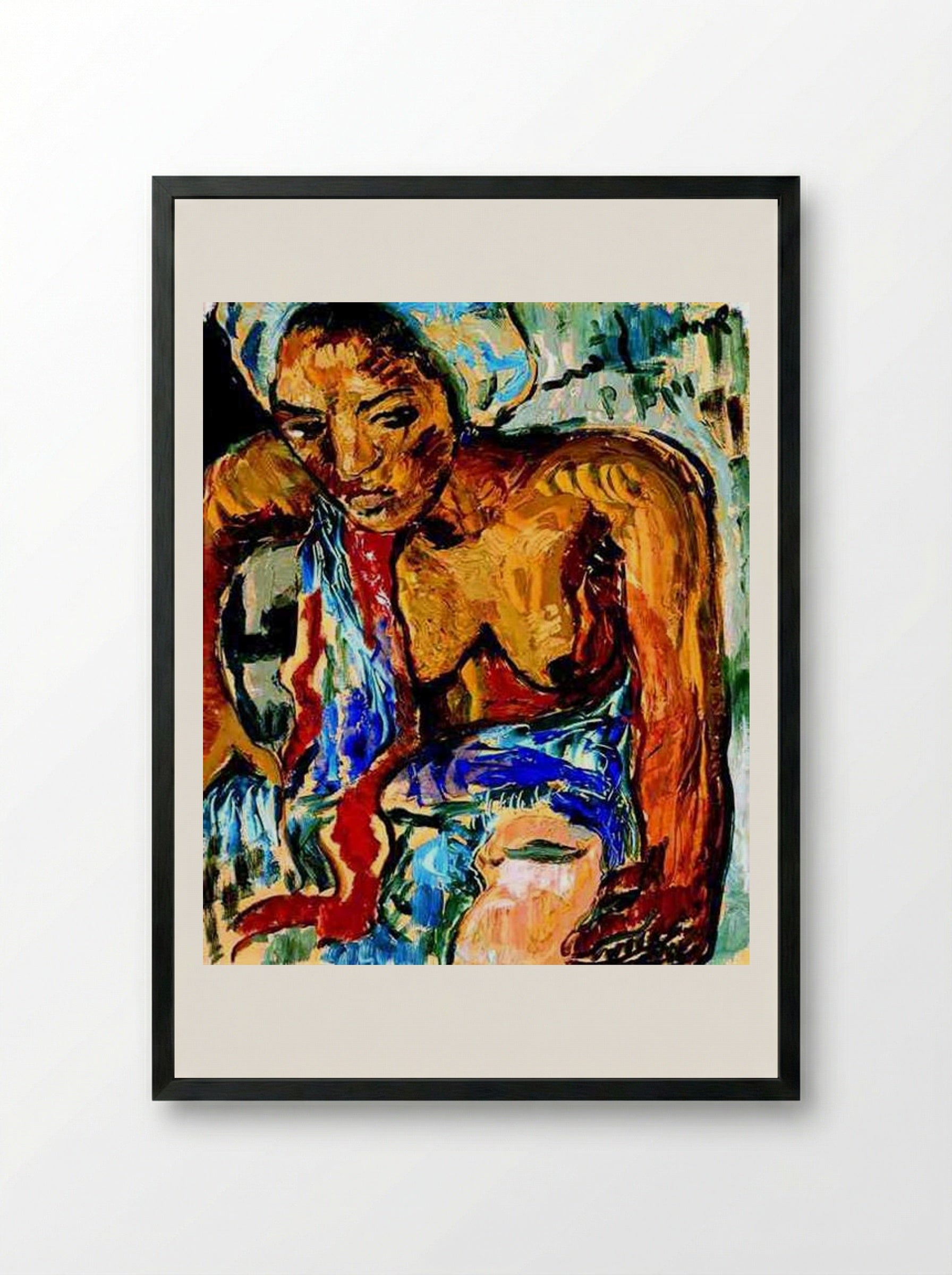 Woman with a Jug - Irma Stern - Framed Print Black