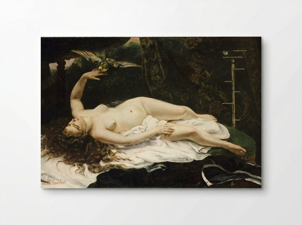 Woman with a Parrot - Gustave Courbet - Poster