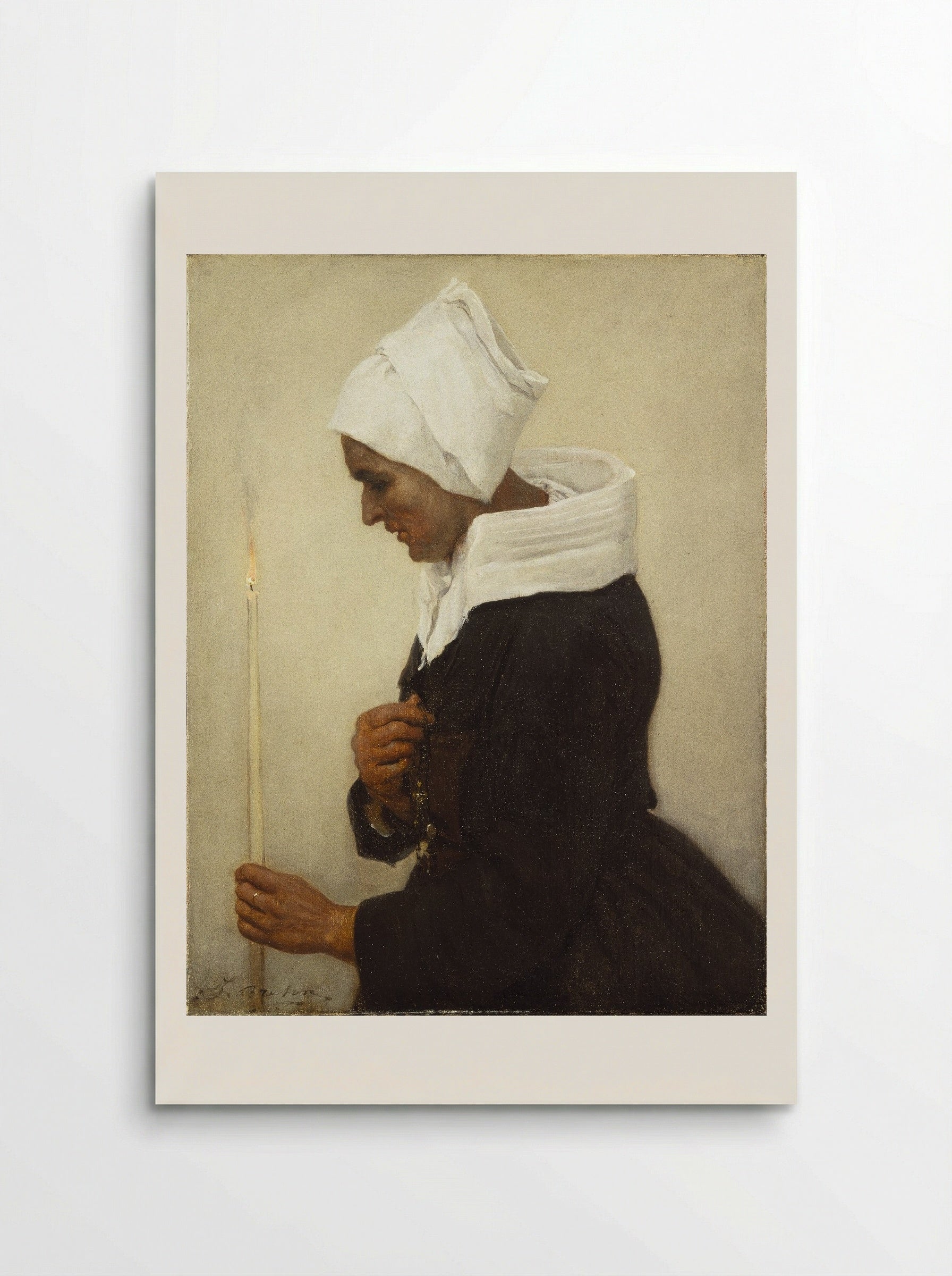 Woman with a Taper - Jules Breton - Poster
