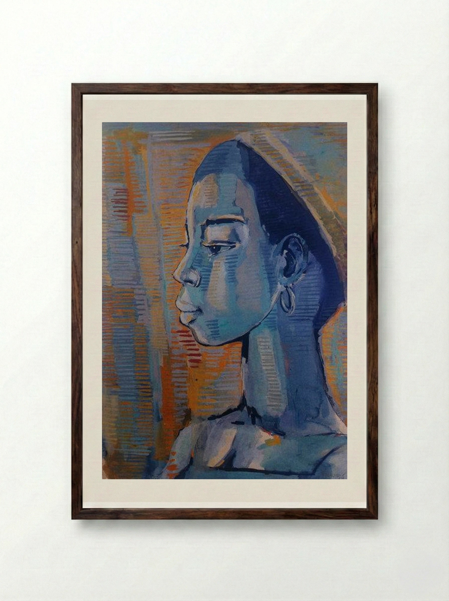 Woman - Gerard Sekoto - Framed Print Dark Wood
