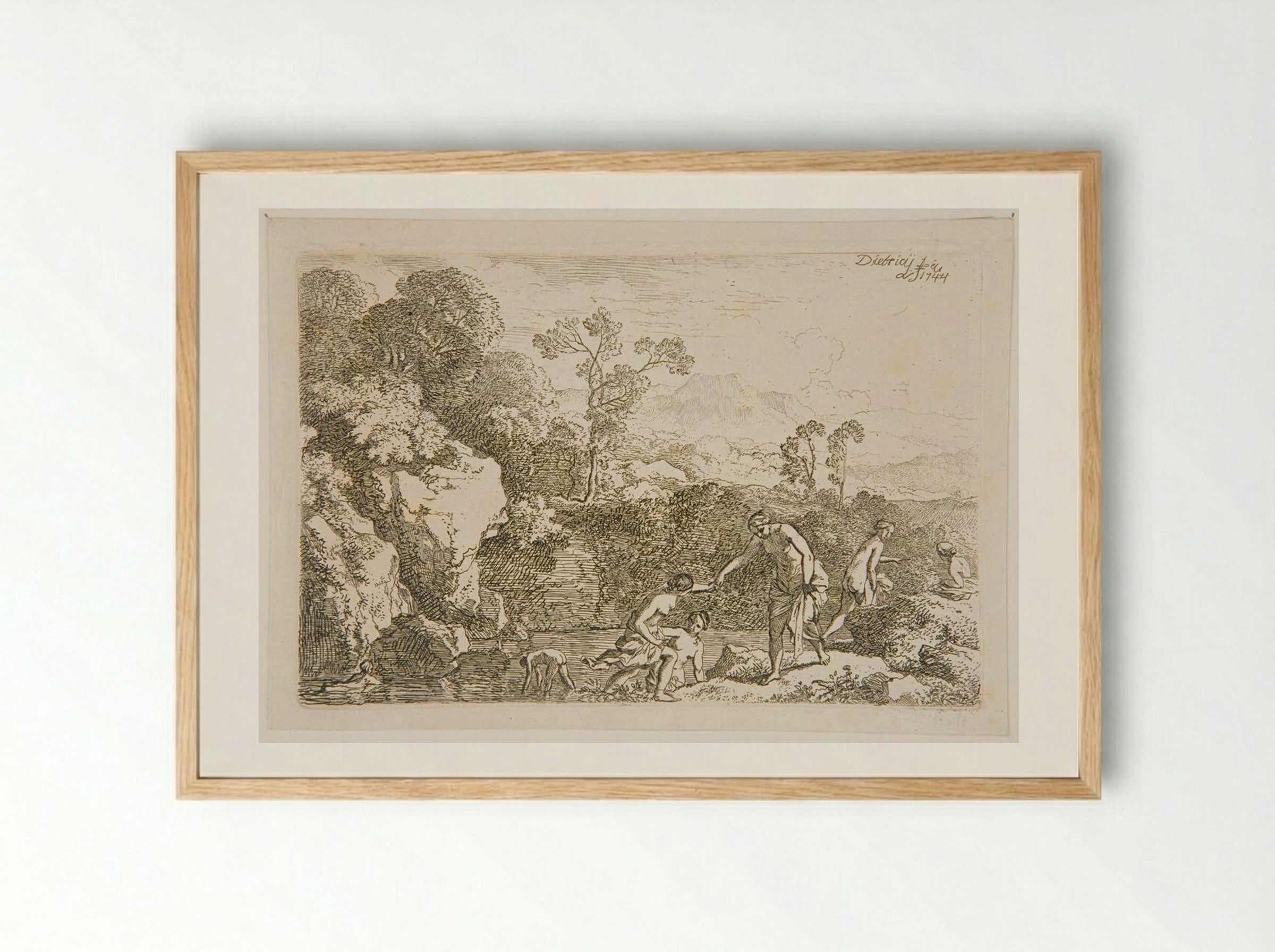 Women Bathing - Christian Wilhelm Ernst Dietrich - Framed Print Wood