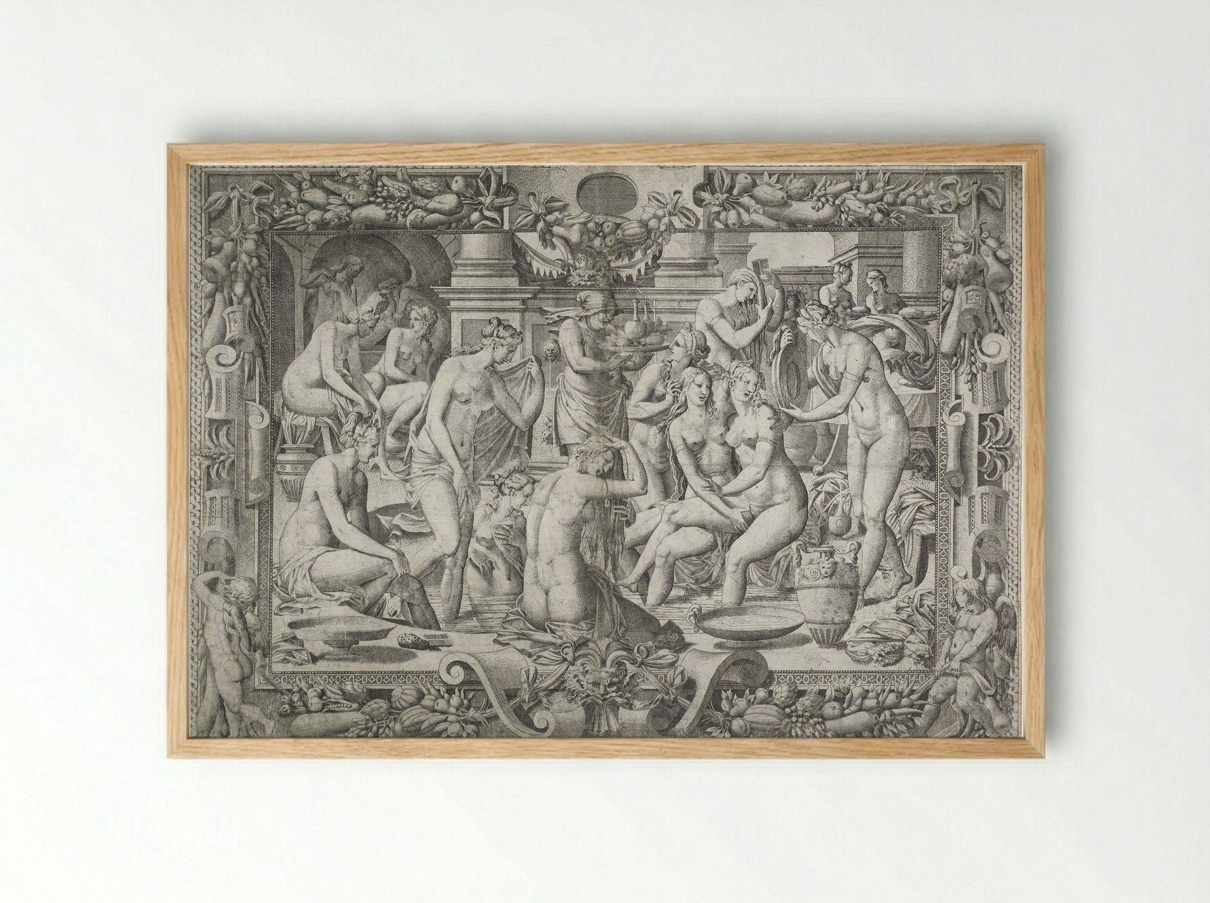 Women Bathing - Jean Mignon - Framed Print Wood