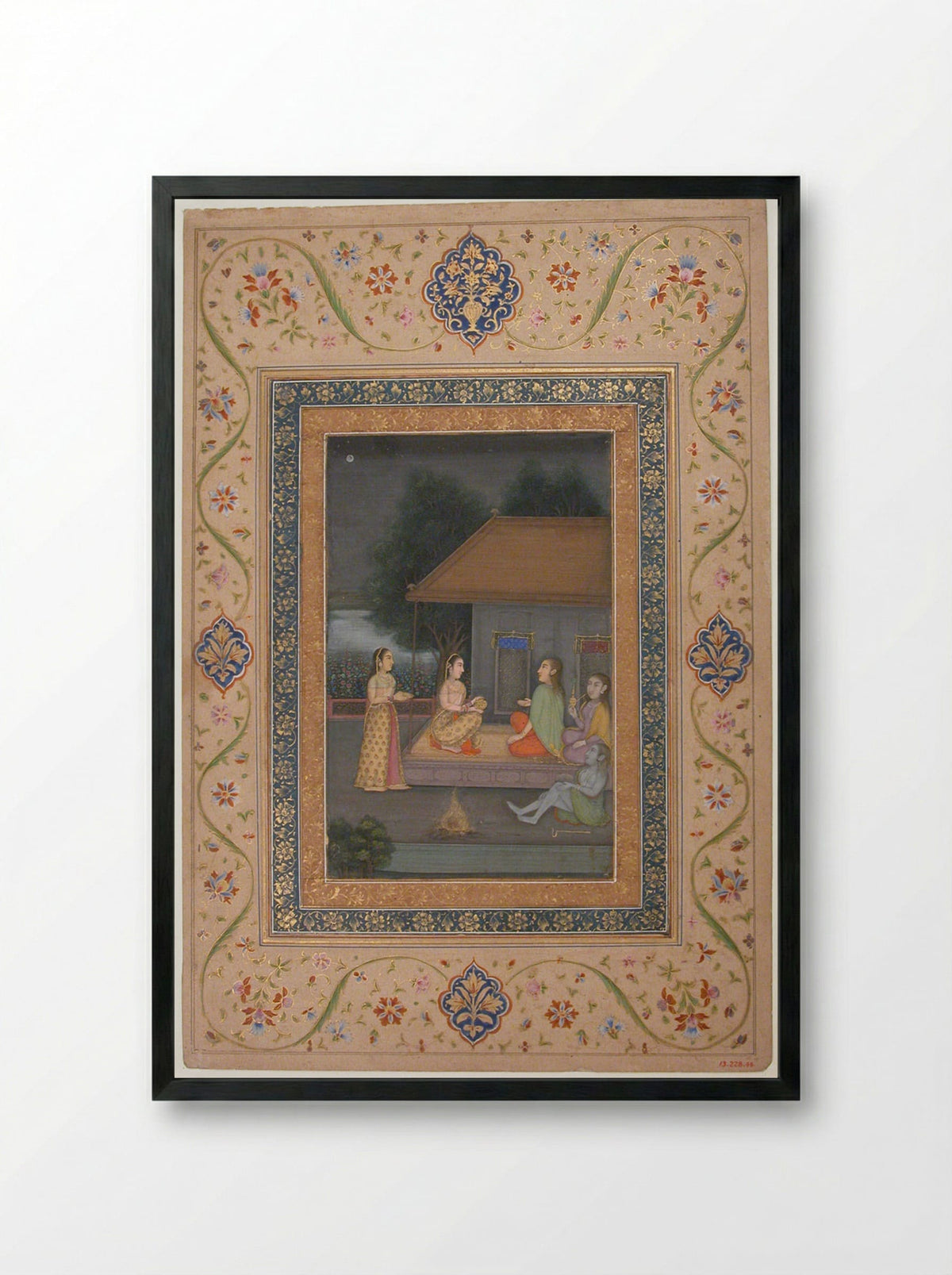 Women Conversing - Unknown Artist - Framed Print Black