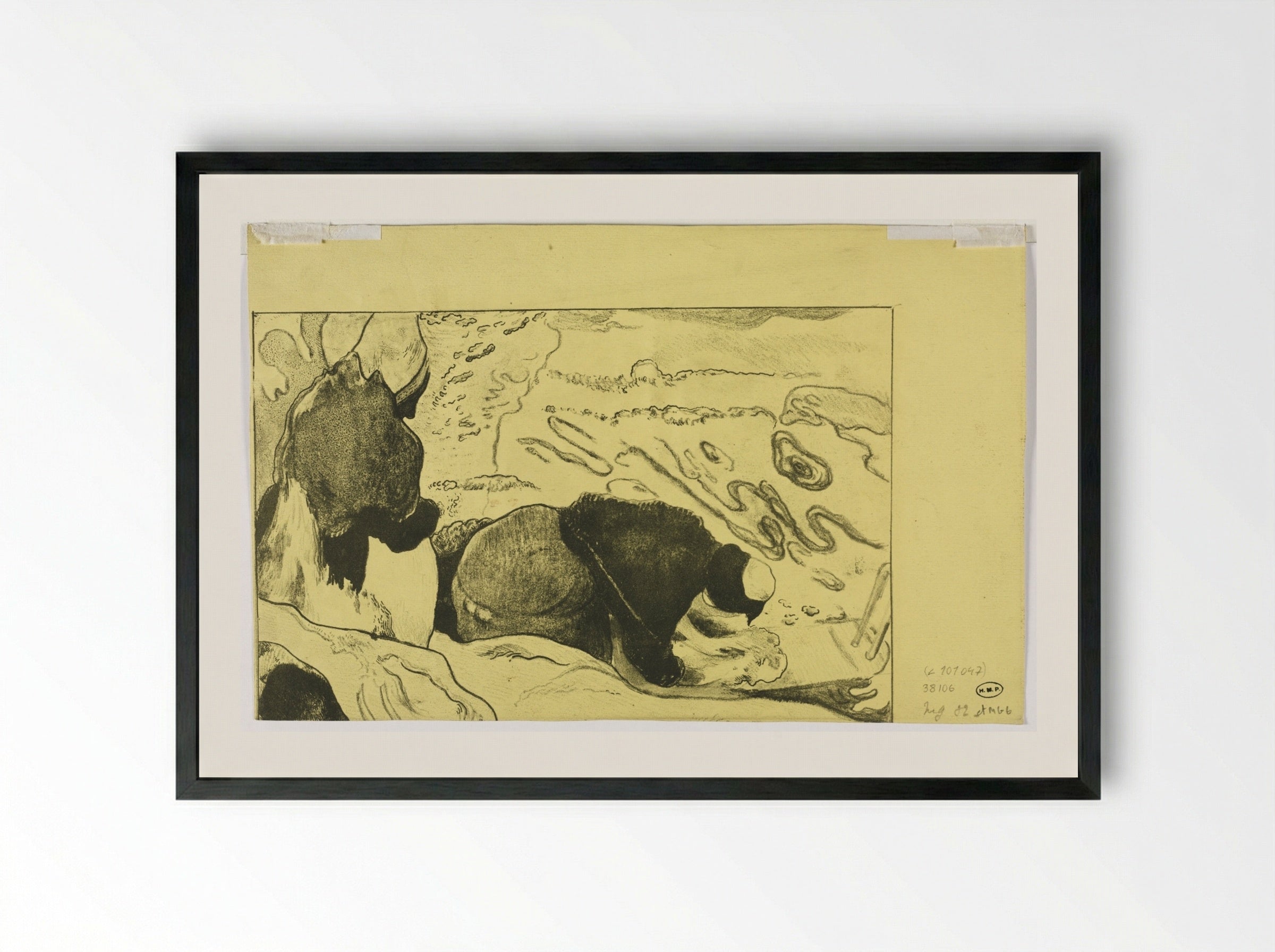 Women Washing Clothes (from the Volpini Suite) - Paul Gauguin - Framed Print Black