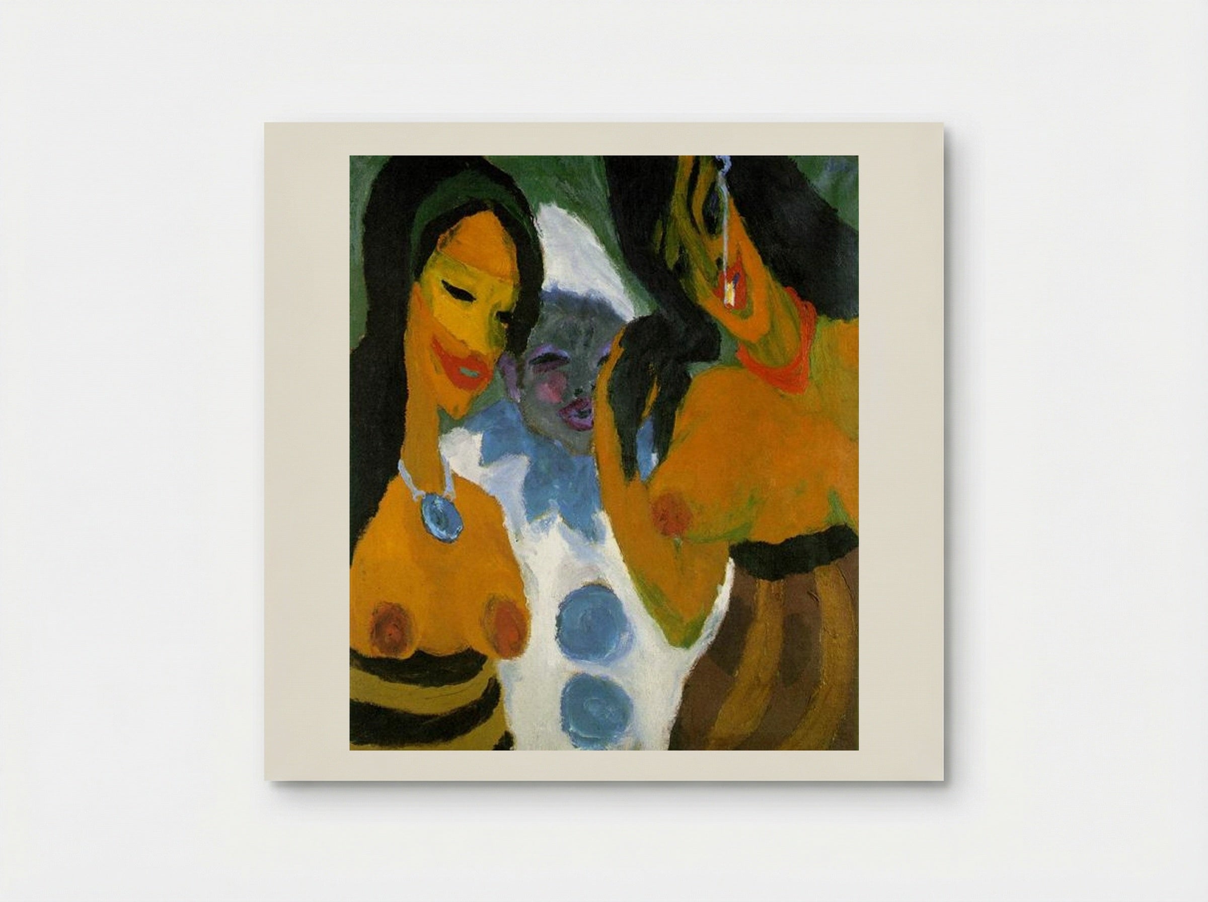 Women and Pierrot - Emil Nolde - Poster
