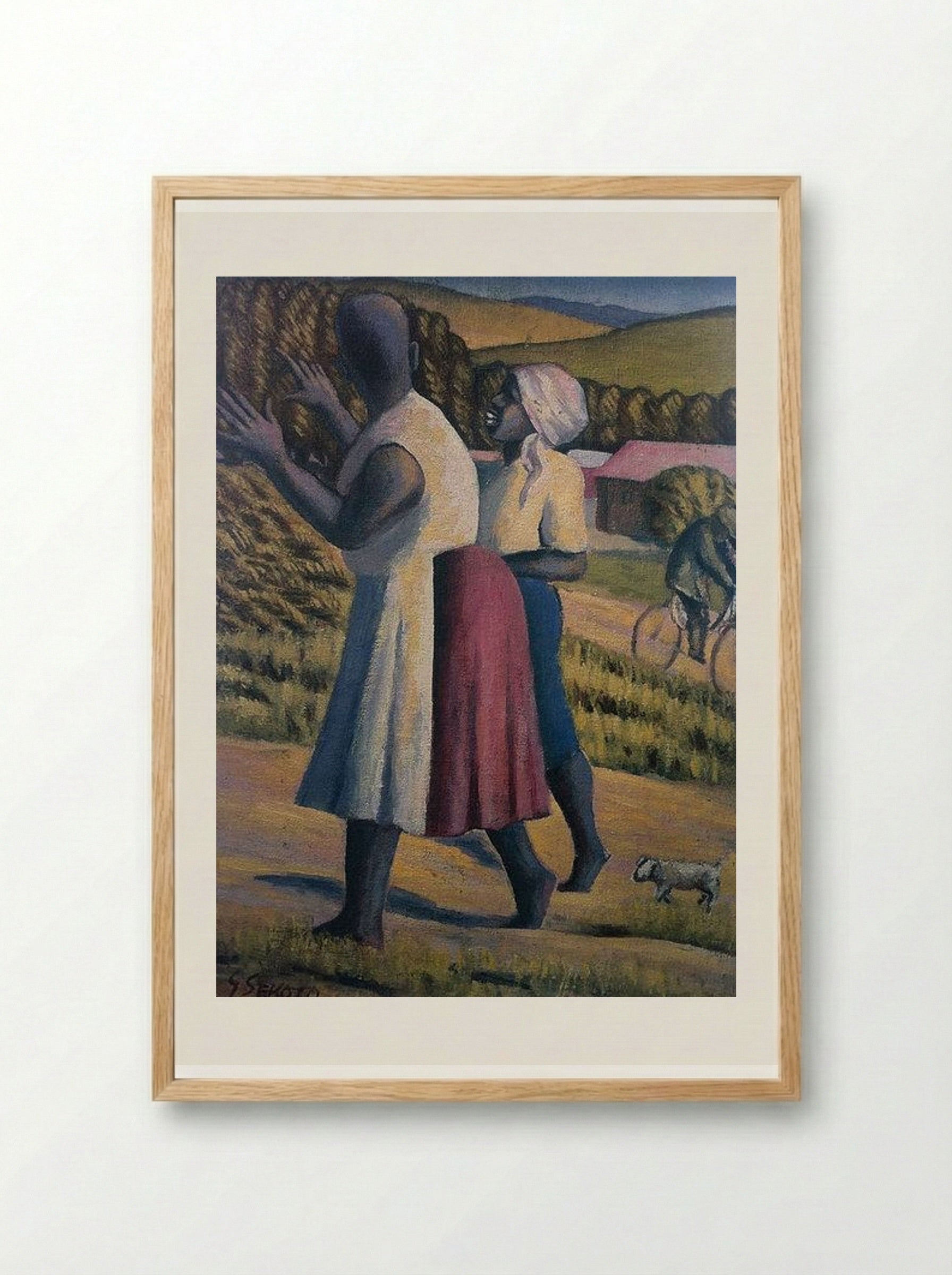 Women in the Country - Gerard Sekoto - Framed Print Wood