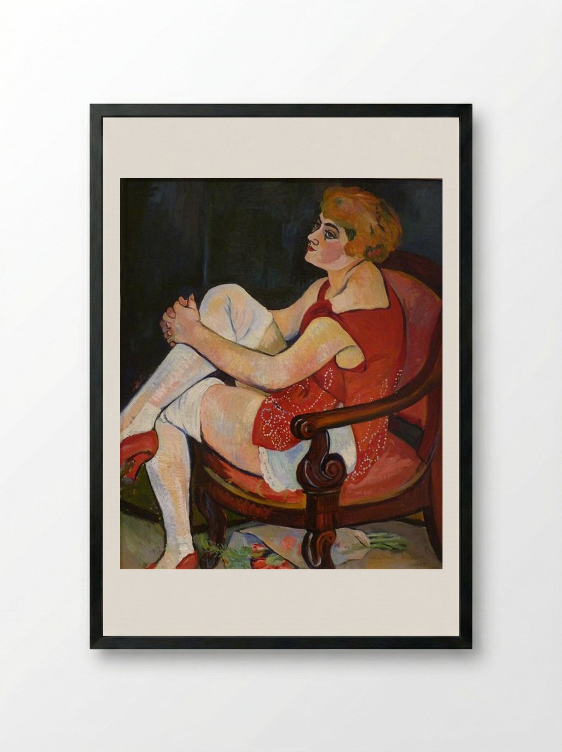 Women in white stockings - Suzanne Valadon - Framed Print Black