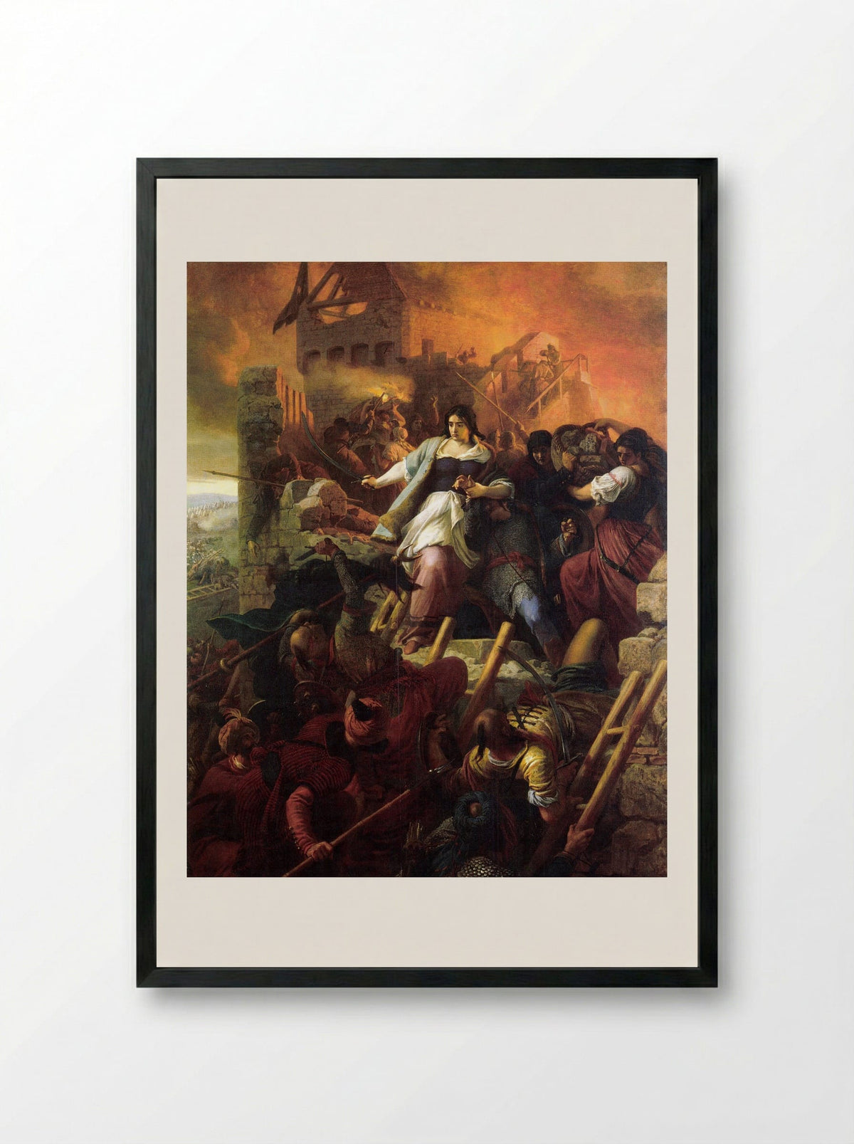 Women of Eger - Bertalan Székely - Framed Print Black
