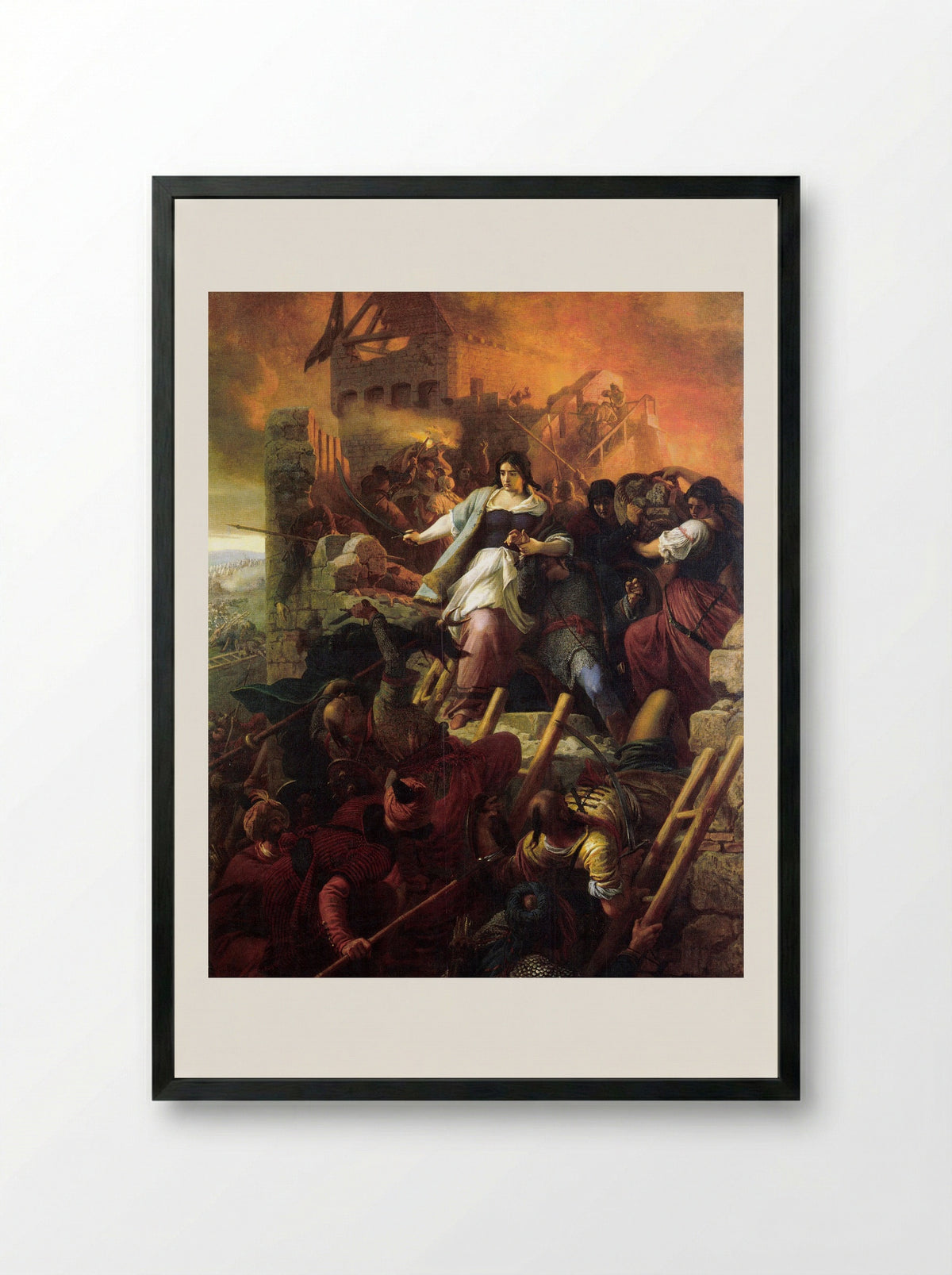 Women of Eger - Bertalan Székely - Framed Print Black