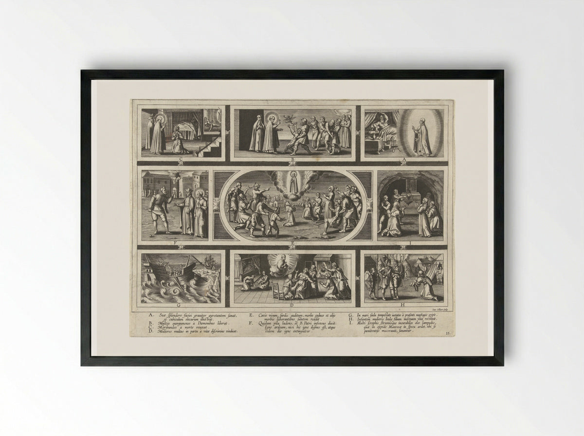 Wonderen van Ignatius - Theodoor Galle - Framed Print Black