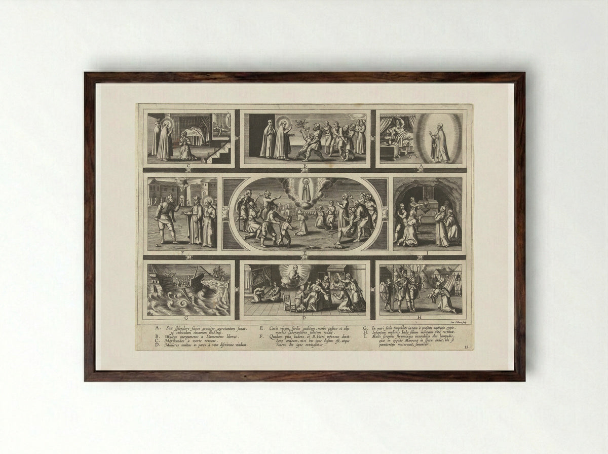 Wonderen van Ignatius - Theodoor Galle - Framed Print Dark Wood