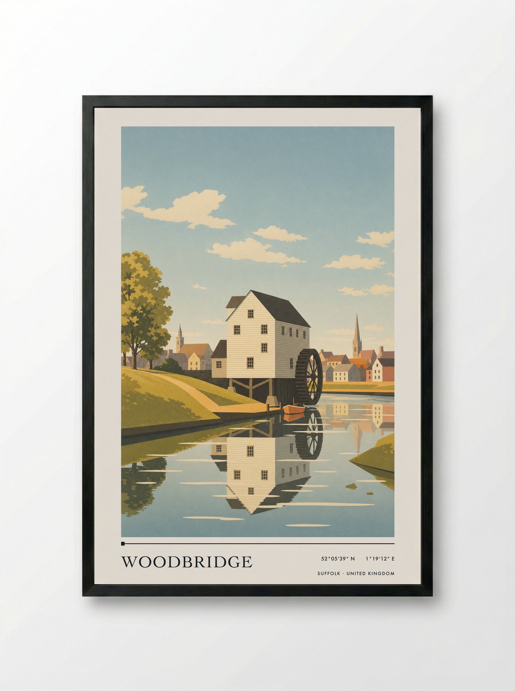 Woodbridge Suffolk United Kingdom Travel Poster - Framed Print Black