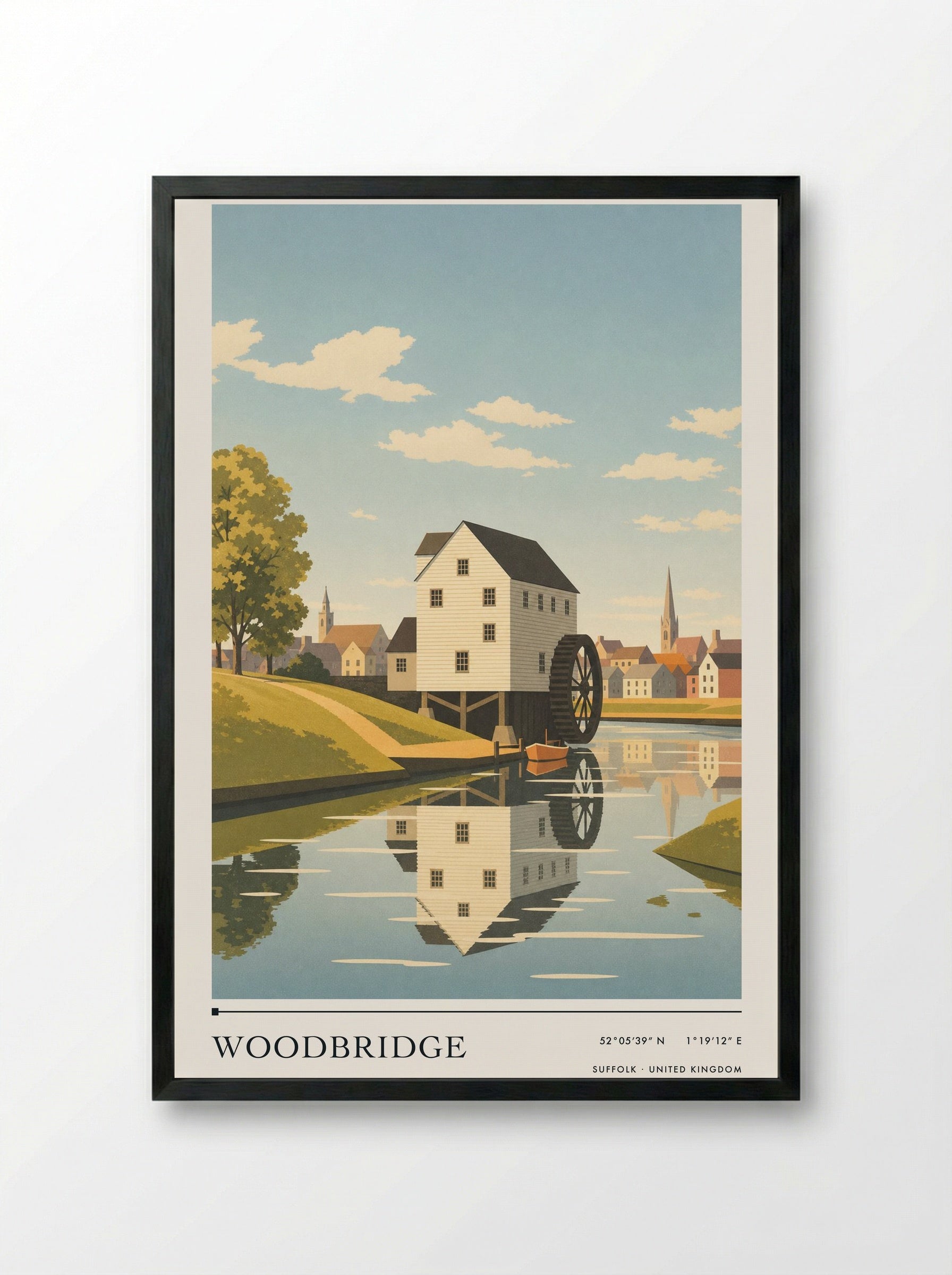 Woodbridge Suffolk United Kingdom Travel Poster - Framed Print Black