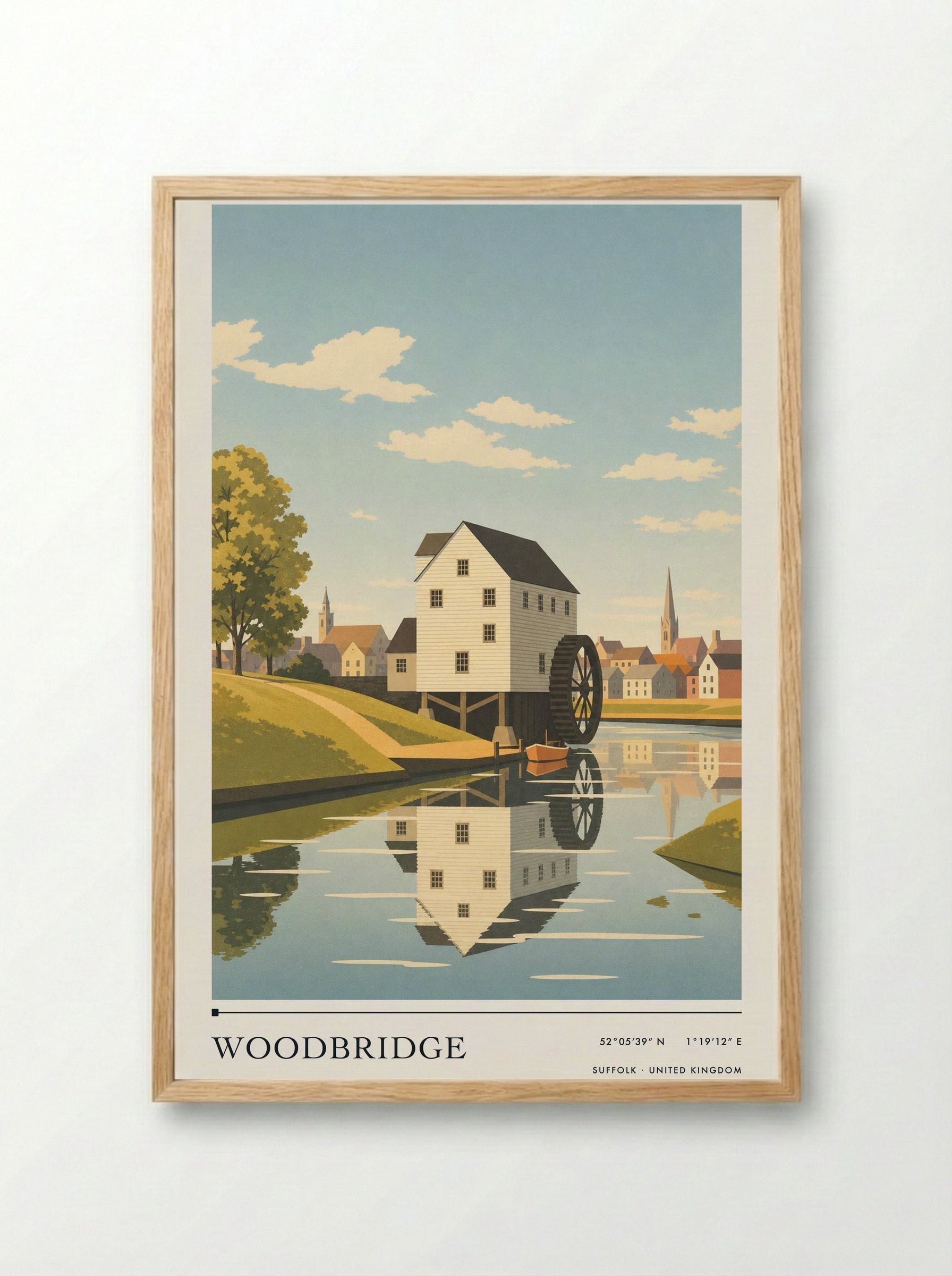 Woodbridge Suffolk United Kingdom Travel Poster - Framed Print Wood