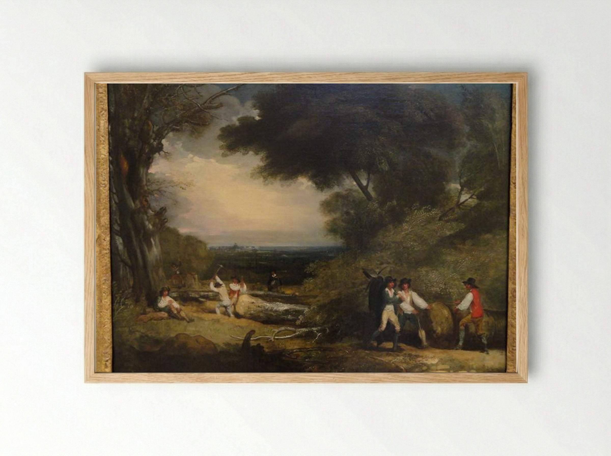 Woodcutters in Windsor Park - Benjamin West - Framed Print Wood