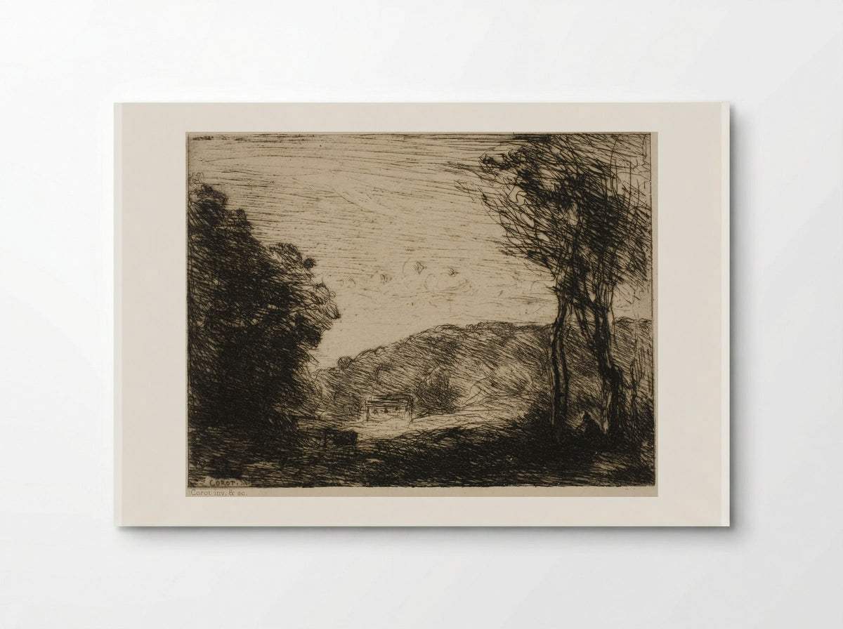 Wooded Countryside - Jean-Baptiste-Camille Corot - Poster