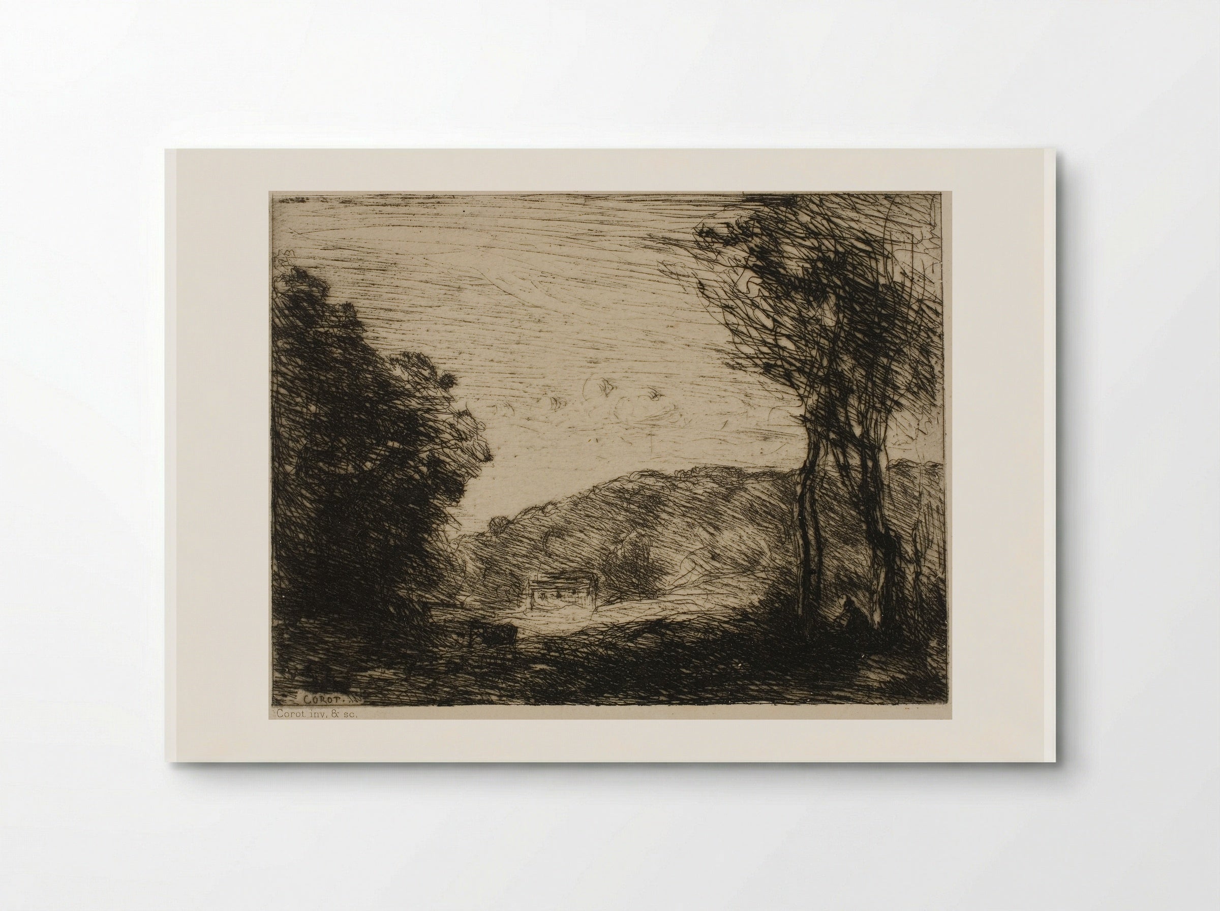 Wooded Countryside - Jean-Baptiste-Camille Corot - Poster
