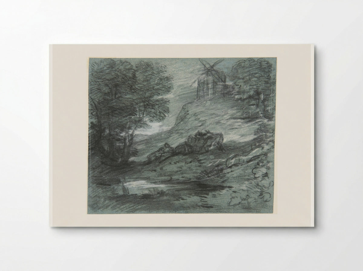 Wooded Landscape with Rustic Lovers, Packhorses and Windmill - Thomas Gainsborough - Poster