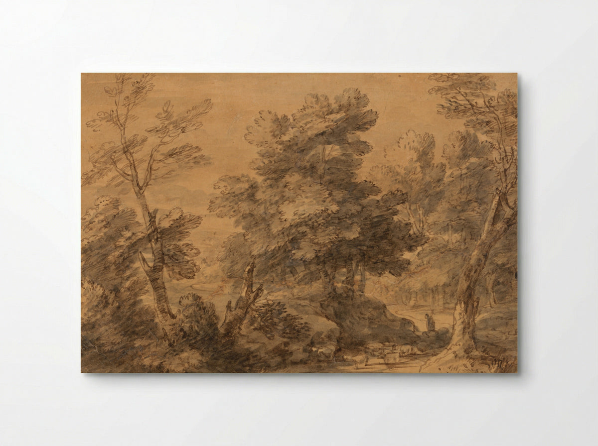Wooded Landscape with Sheep - Thomas Gainsborough - Poster