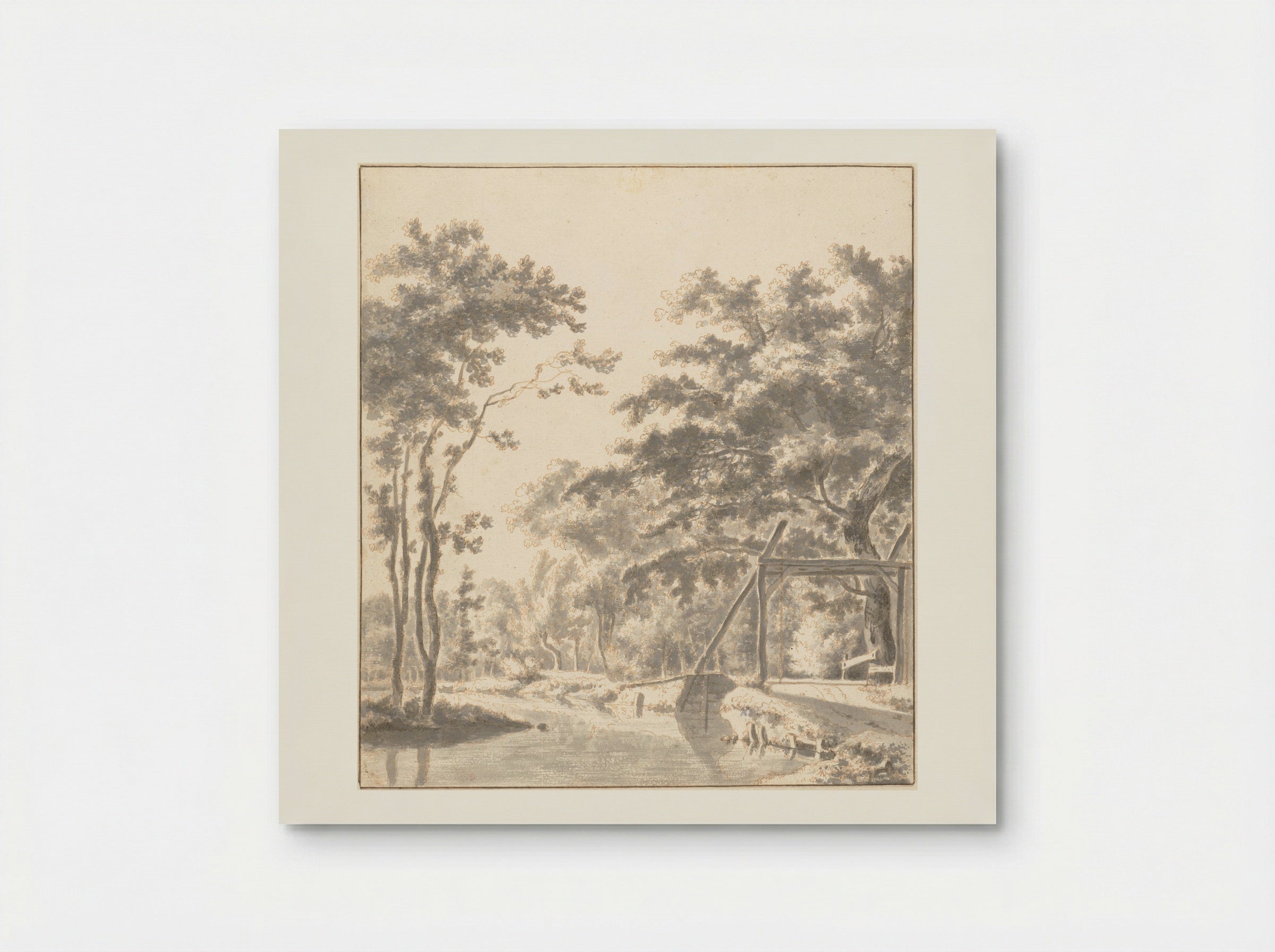 Wooded Landscape with a Drawbridge - Frederik de Moucheron - Poster