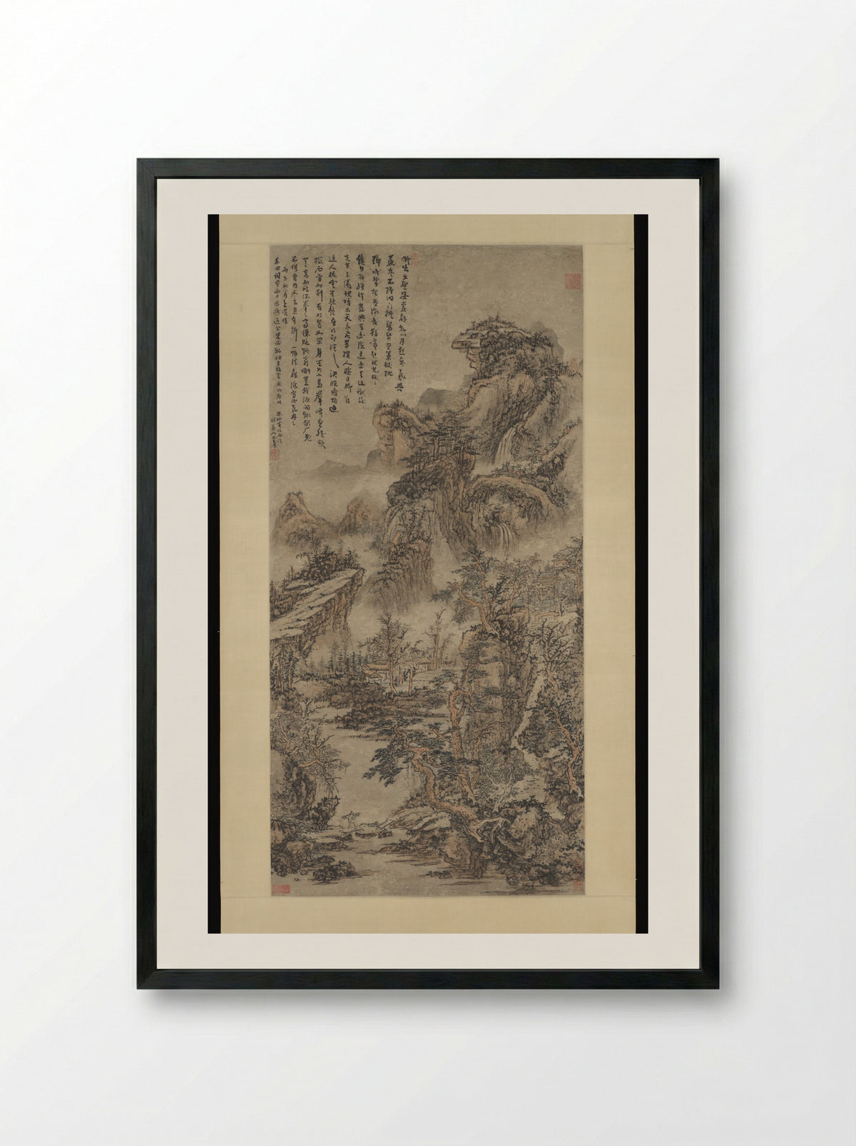 Wooded Mountains at Dusk - Kuncan - Framed Print Black