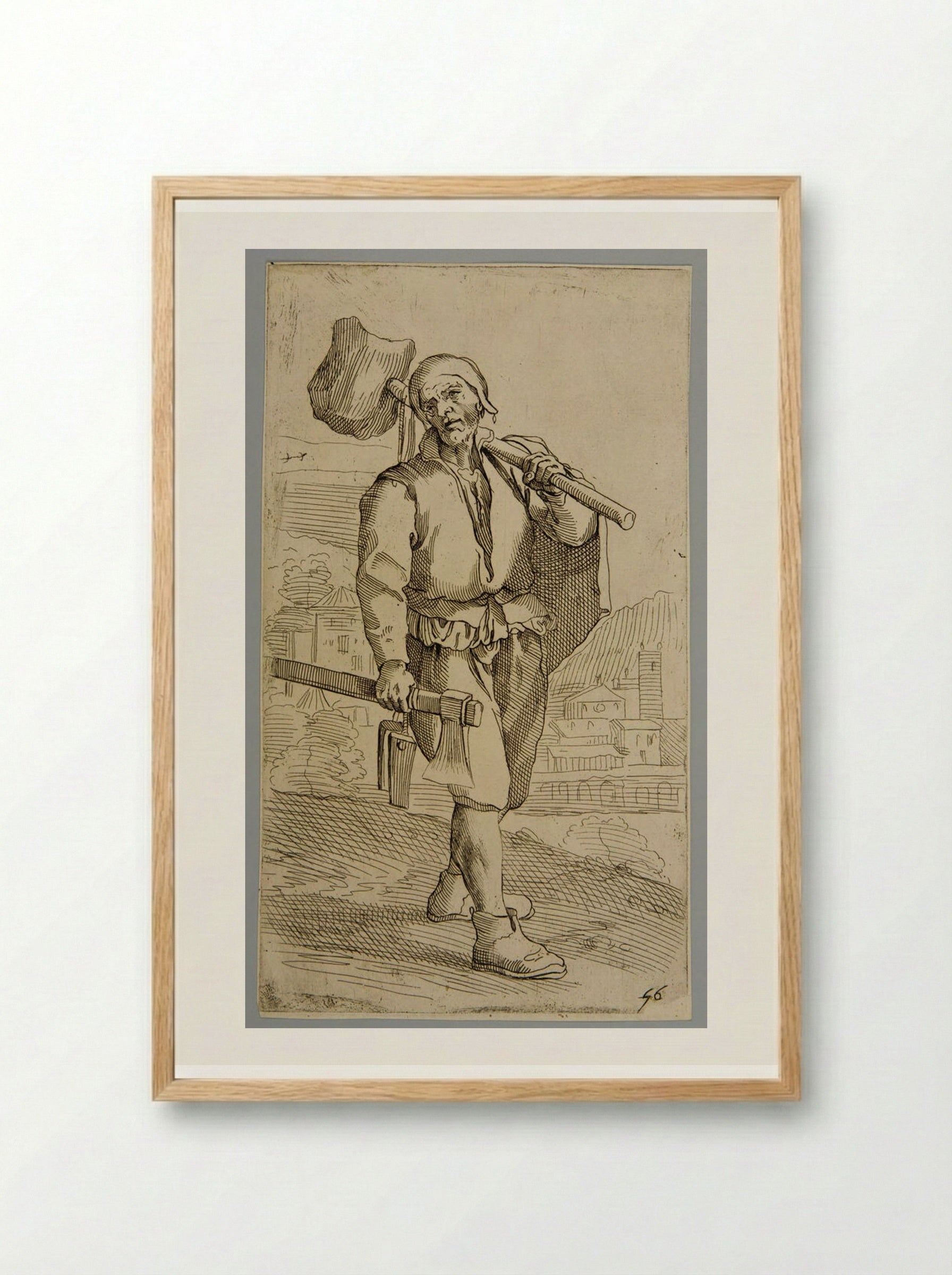 Wooden Slats (Plate 56) - Simon Guillain - Framed Print Wood