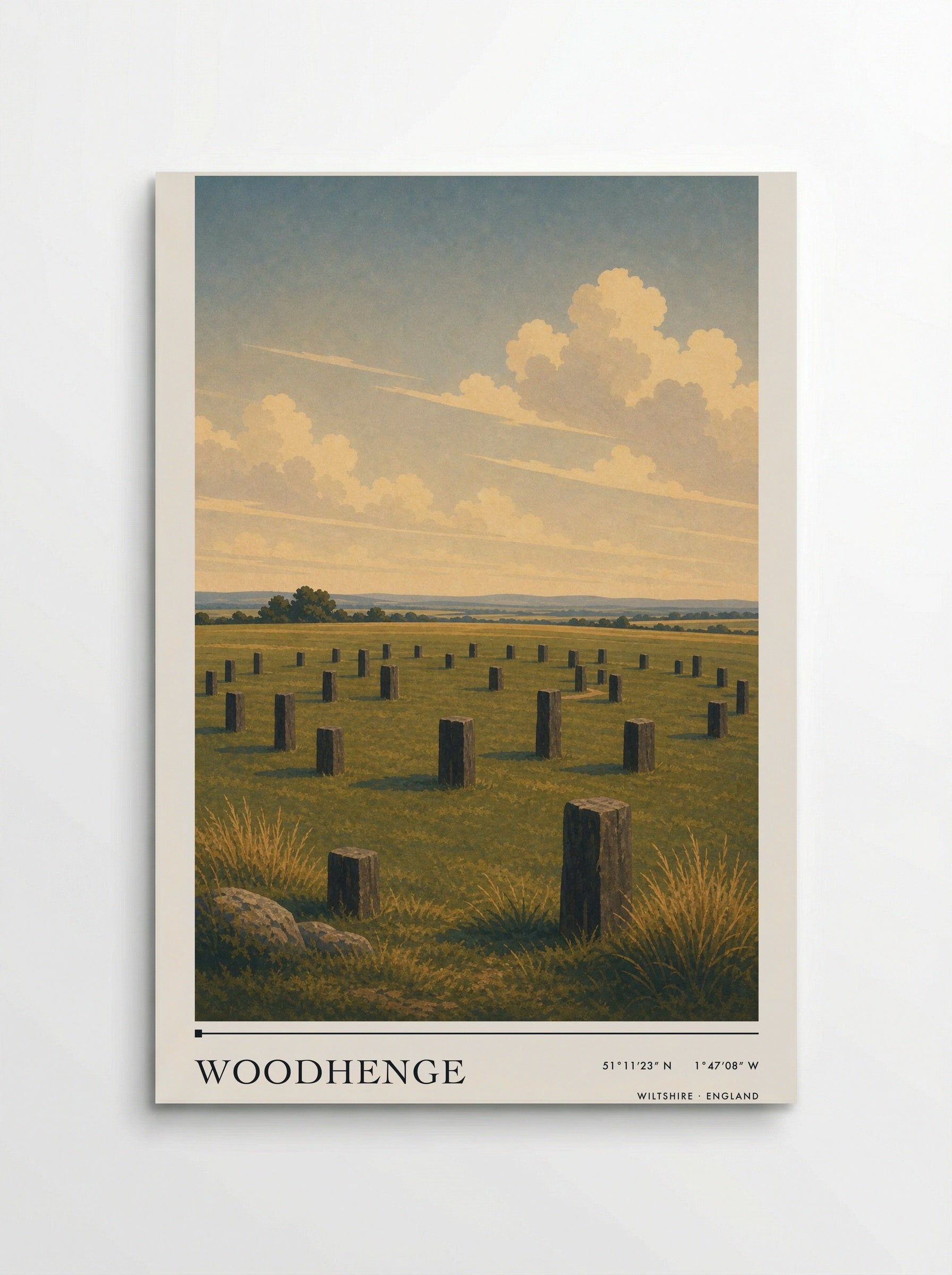 Woodhenge Wiltshire England Travel Poster - Poster
