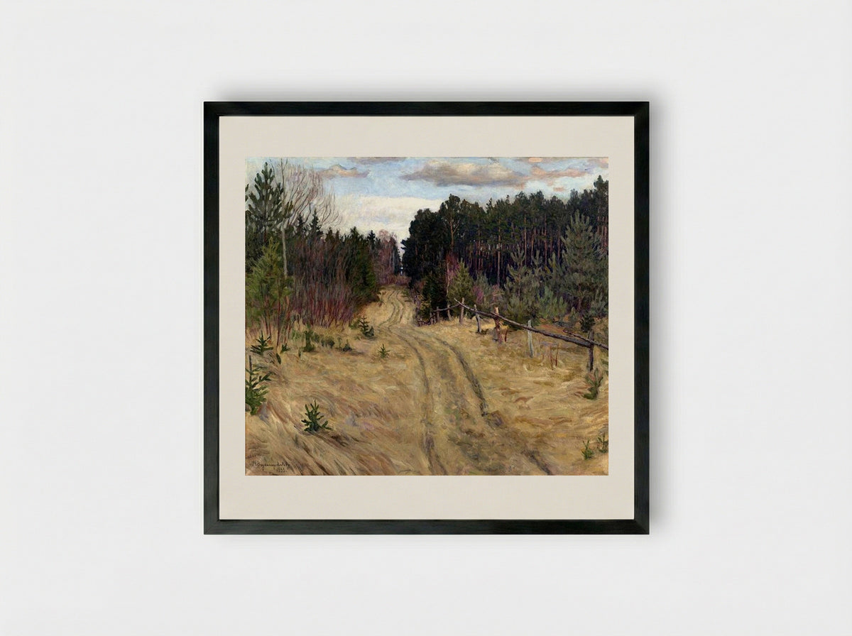 Woodland Path - Nikolay Bogdanov-Belsky - Framed Print Black