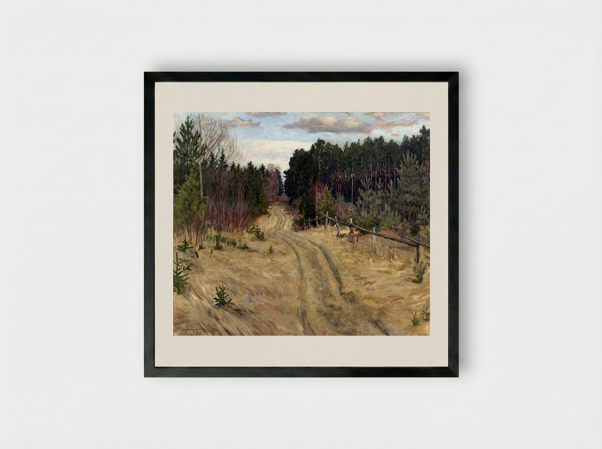 Woodland Path - Nikolay Bogdanov-Belsky - Framed Print Black