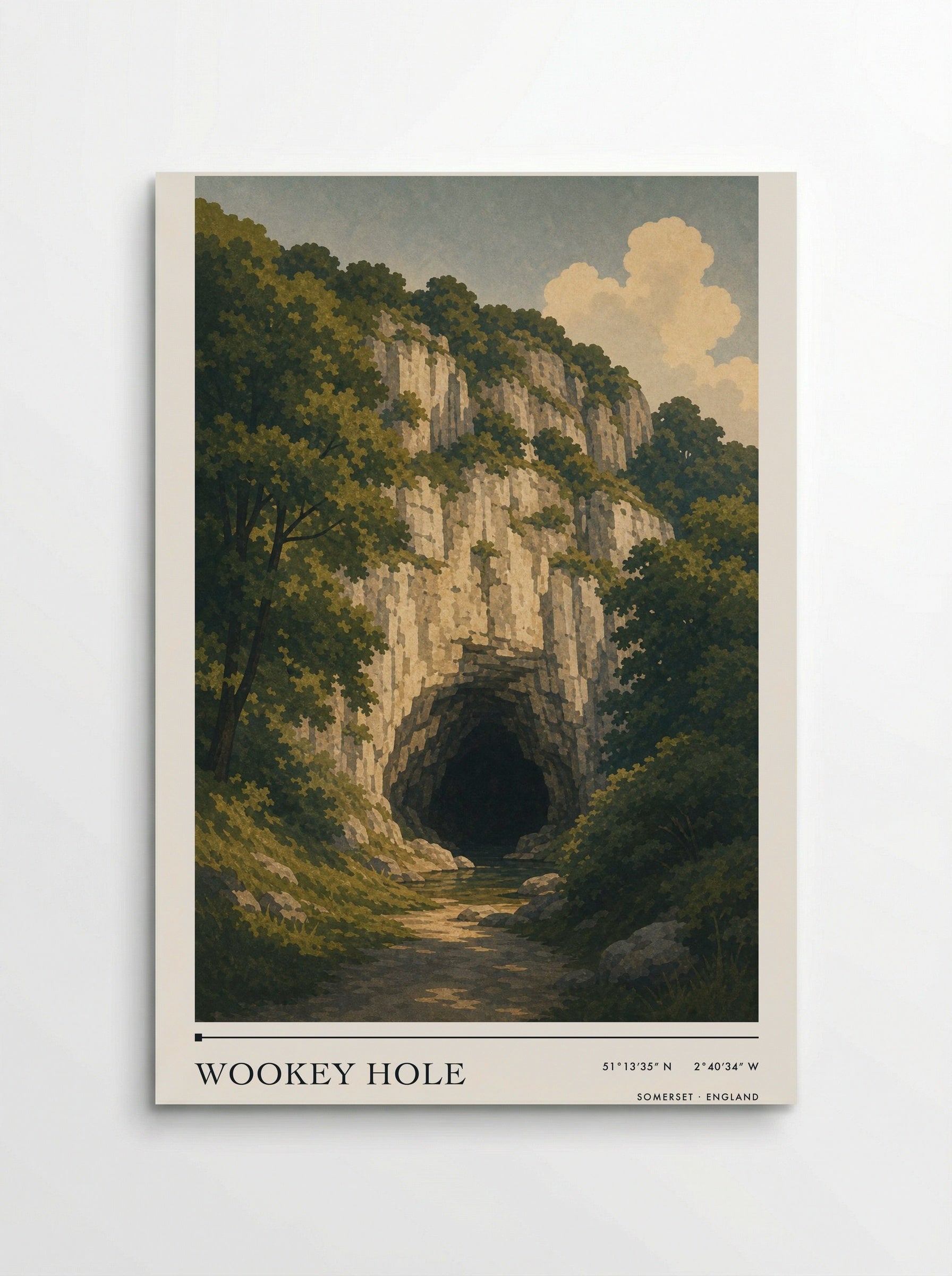 Wookey Hole Somerset England Travel Poster - Poster