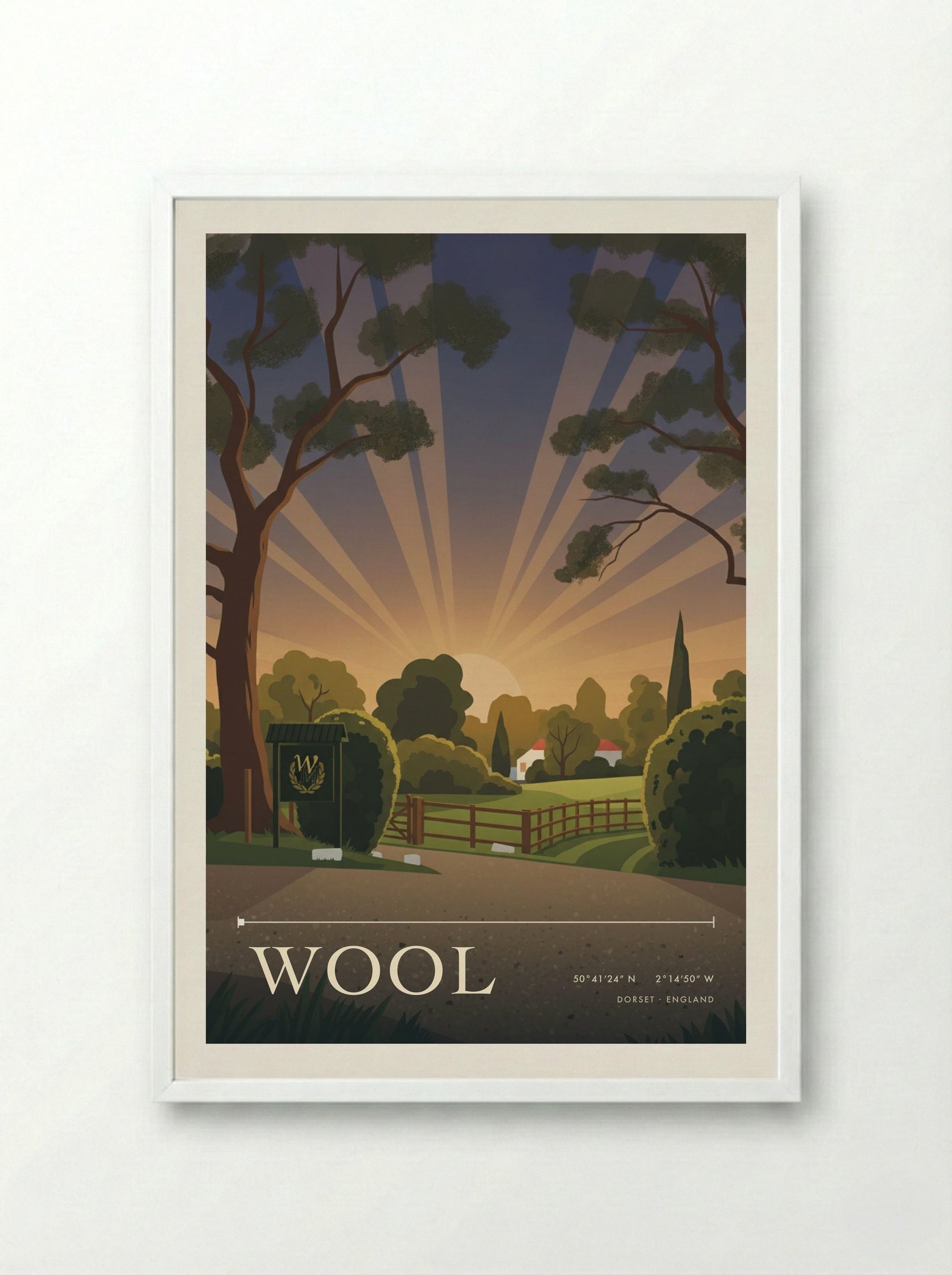 Wool Dorset England Travel Poster - Framed Print White