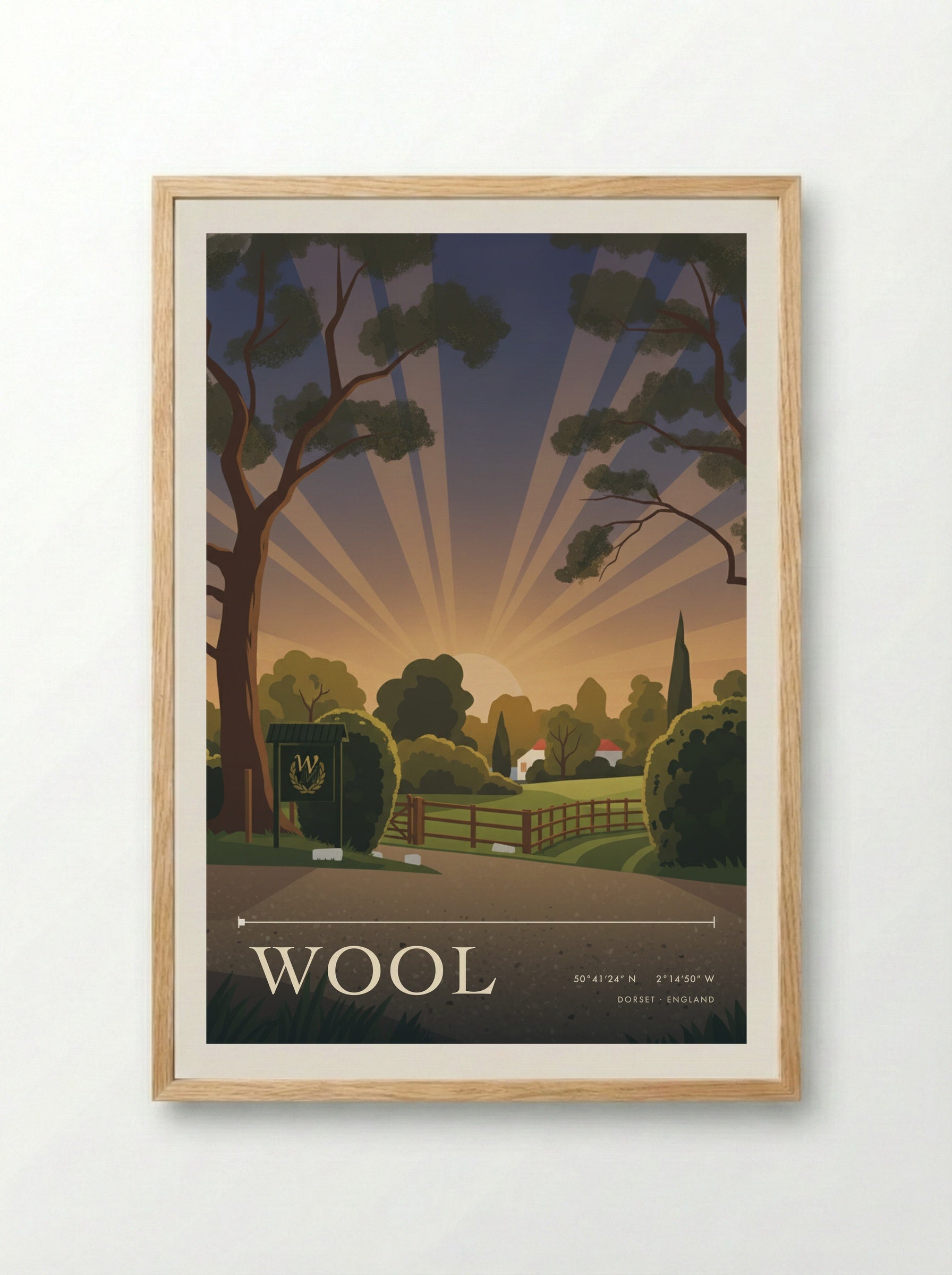 Wool Dorset England Travel Poster - Framed Print Wood