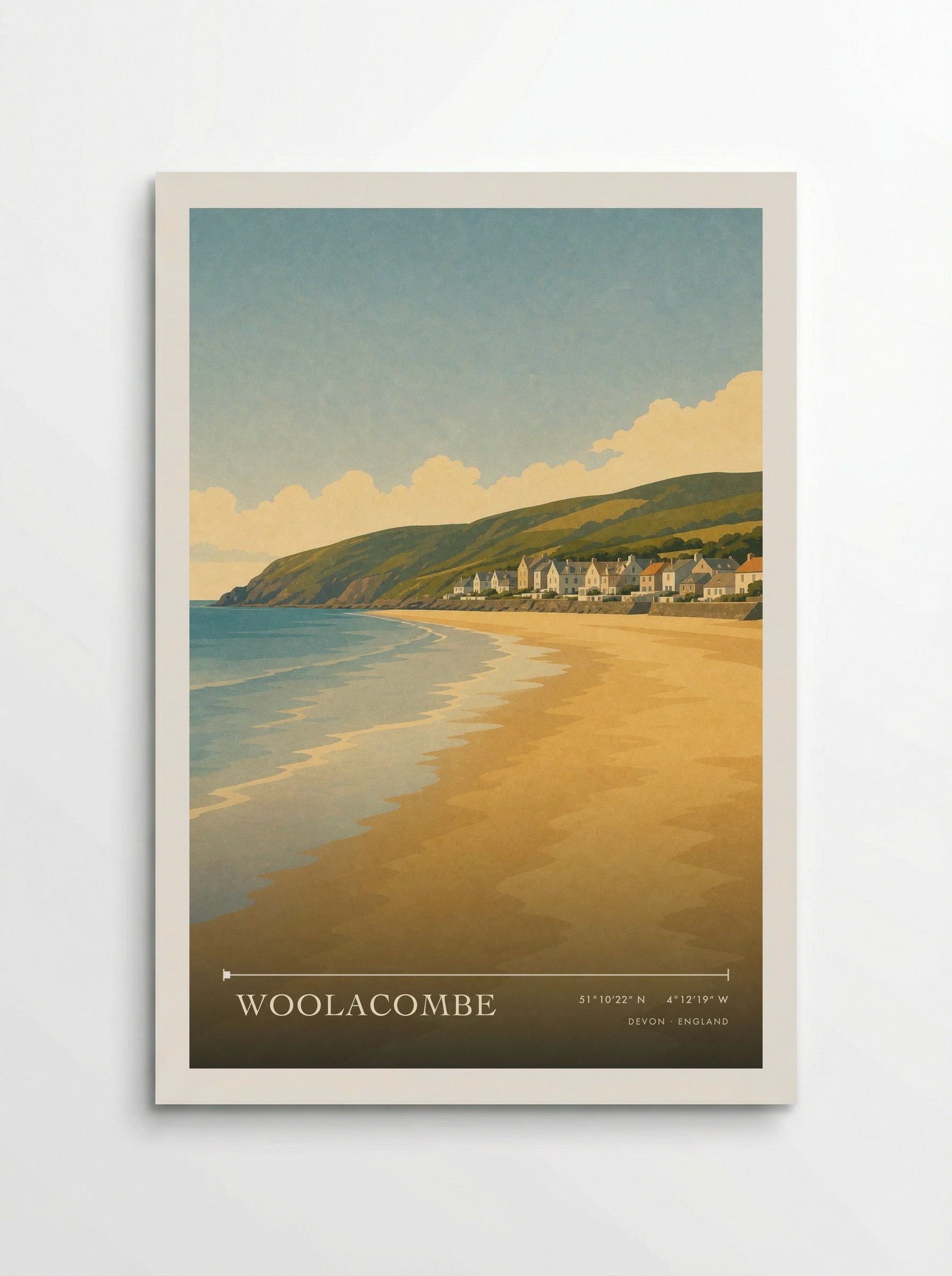 Woolacombe Devon England Travel Poster - Poster