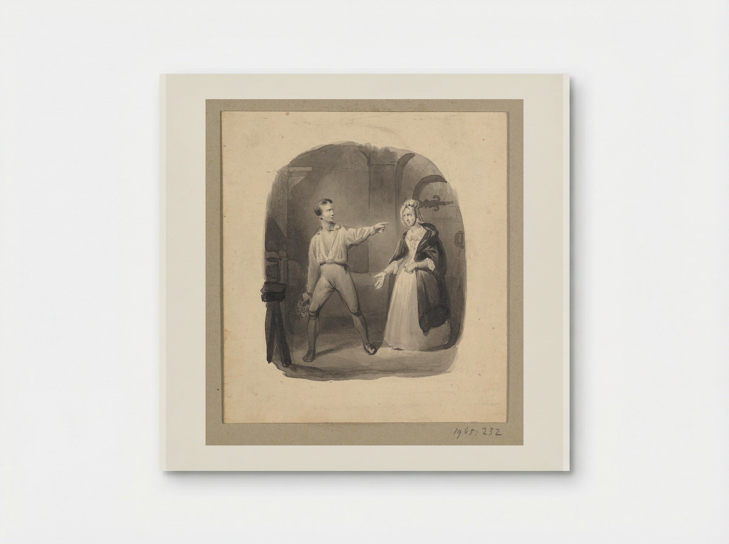 Woordenwisseling tussen een jonge man en zijn moeder - Johann Wilhelm Kaiser - Poster