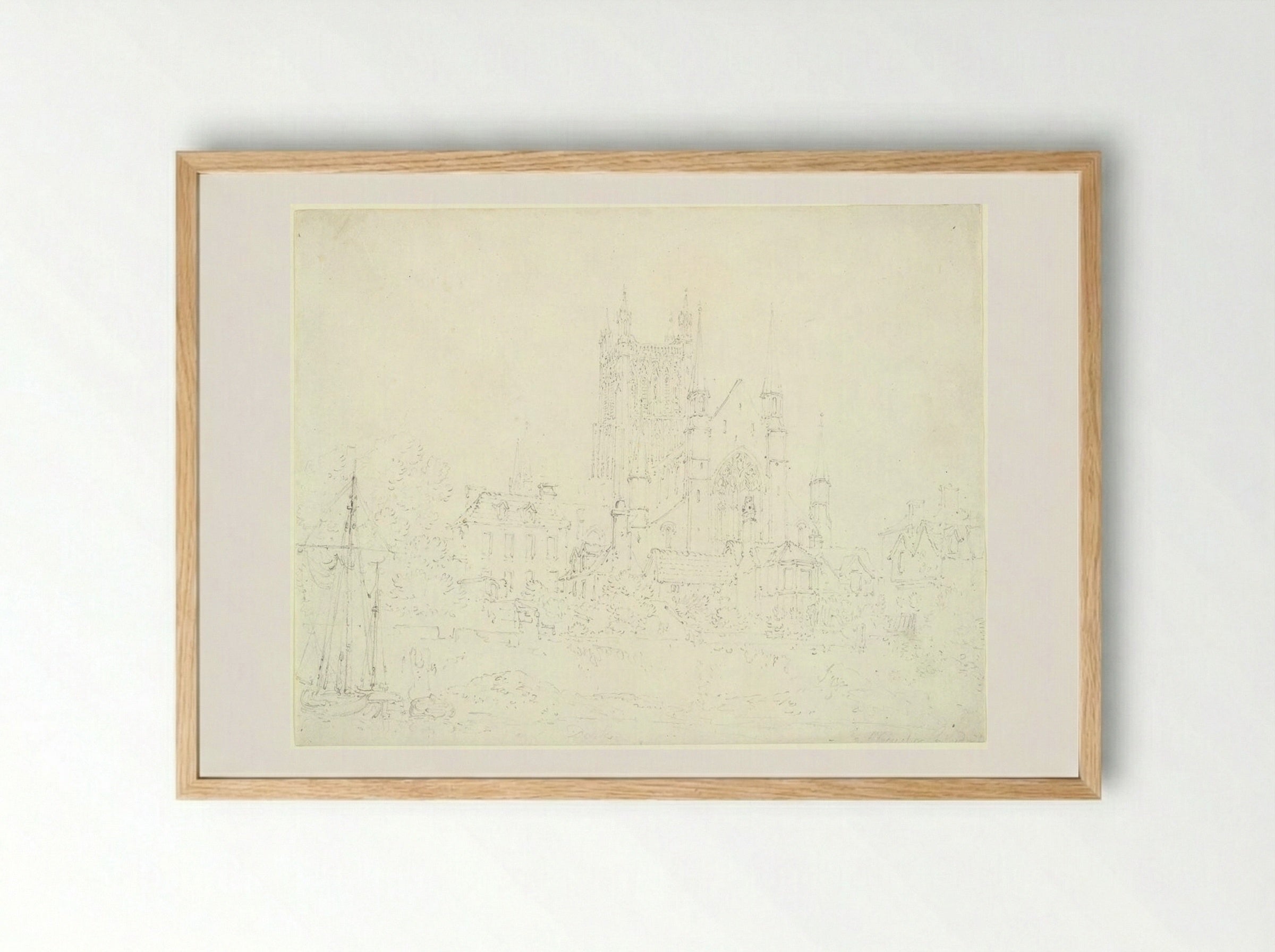Worcester Cathedral - Joseph Mallord William Turner - Framed Print Wood