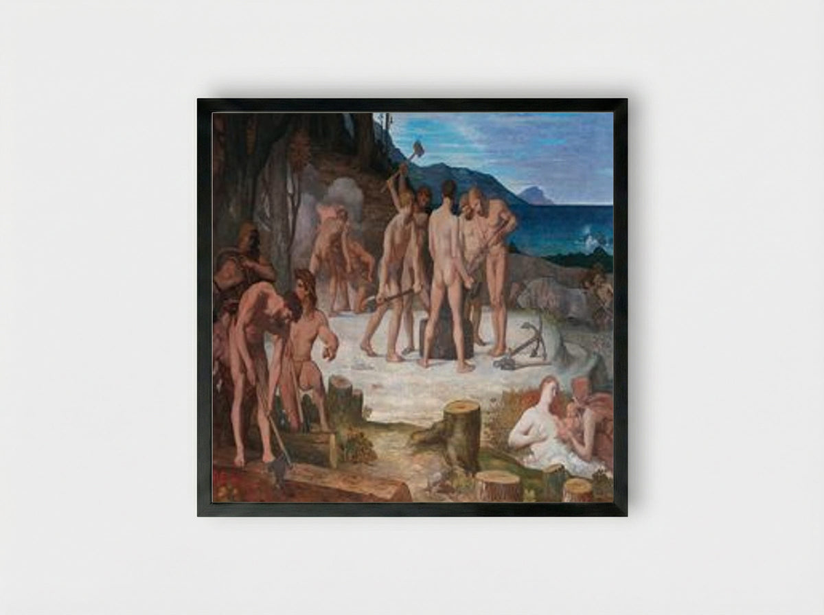 Work (Le Travail) - Pierre Puvis de Chavannes - Framed Print Black