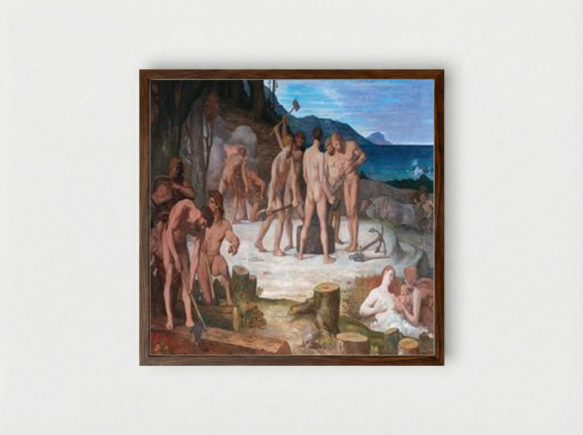 Work (Le Travail) - Pierre Puvis de Chavannes - Framed Print Dark Wood