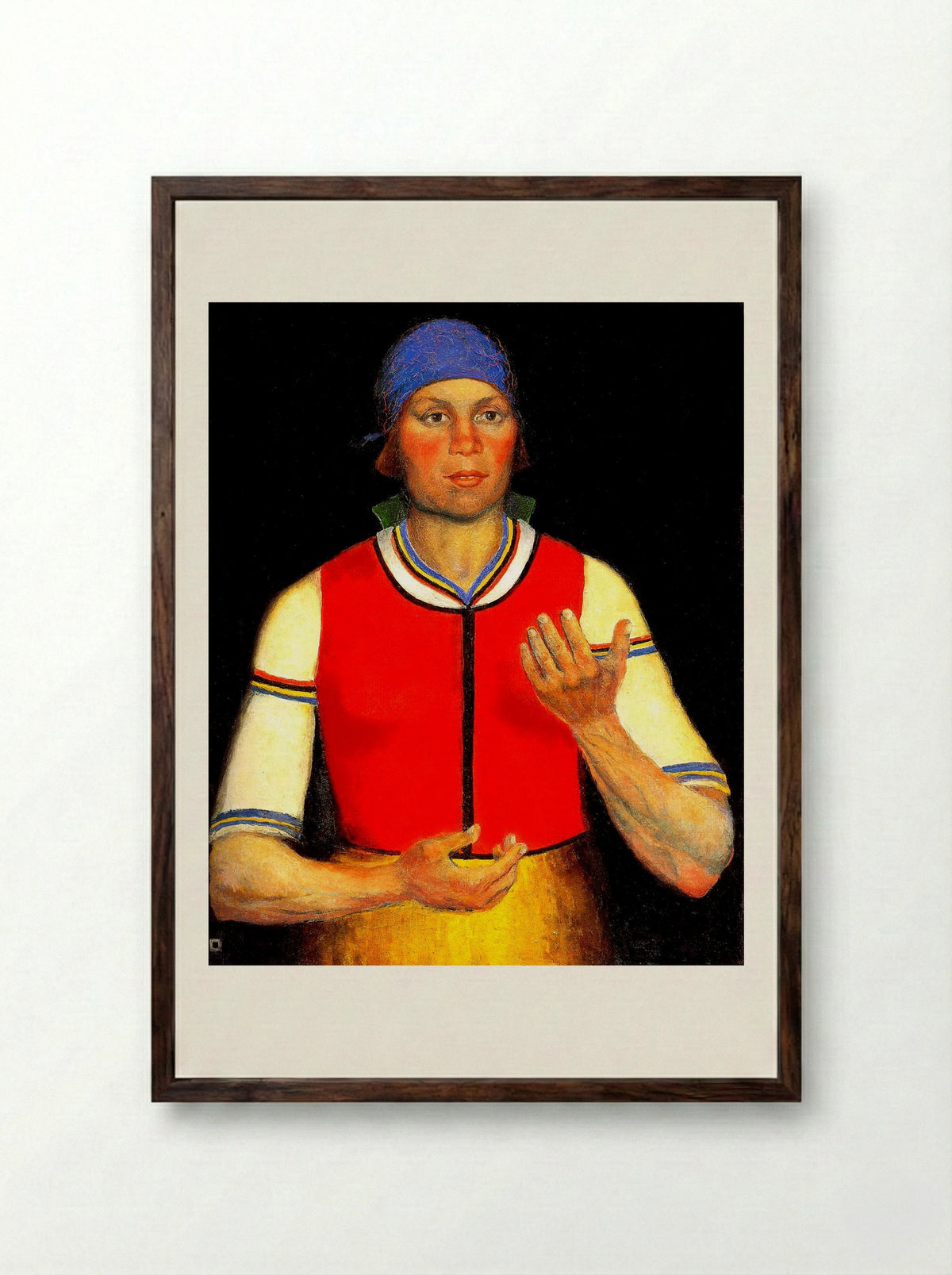 Worker - Kazimir Malevich - Framed Print Dark Wood