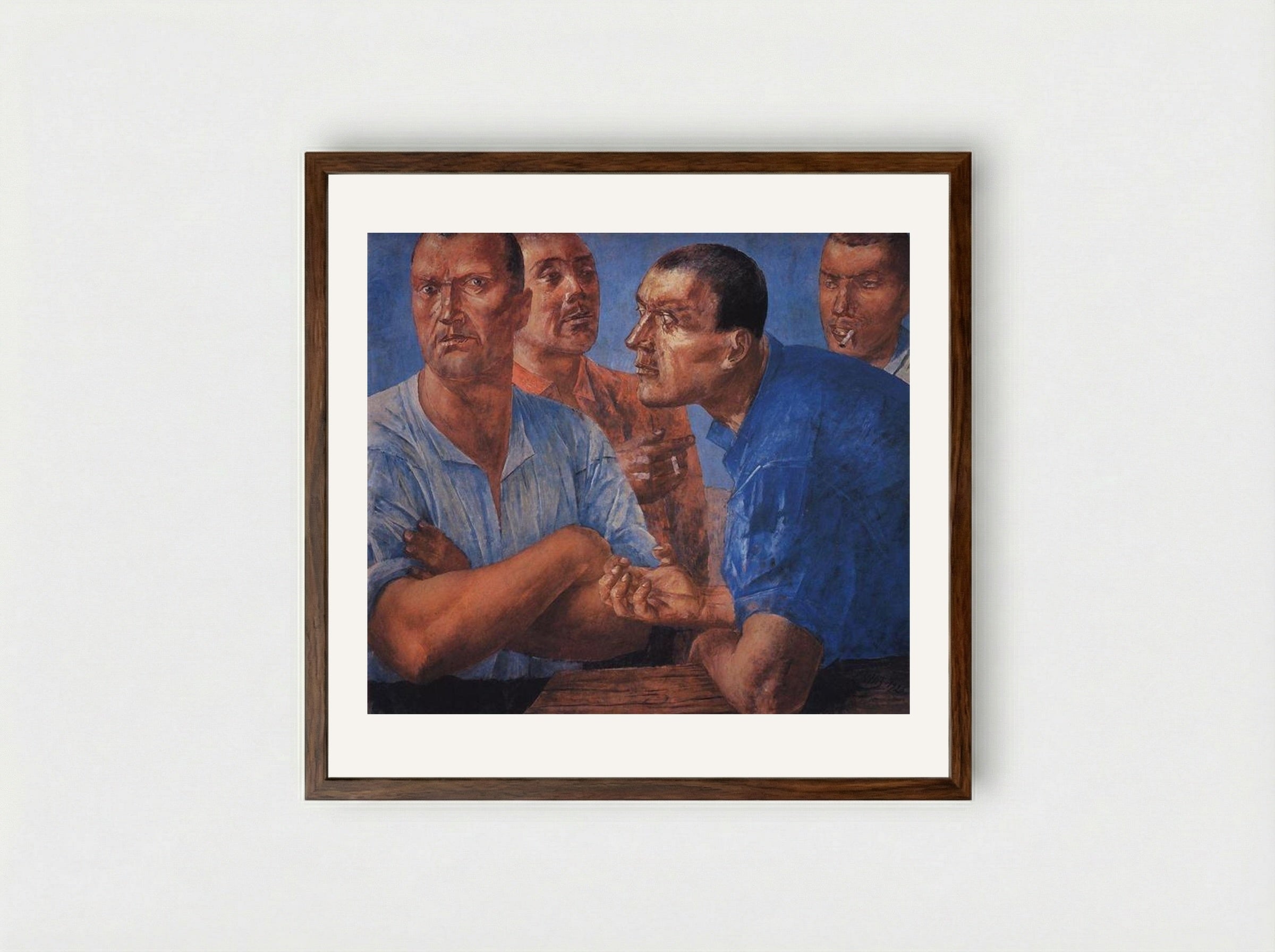 Workers - Kuzma Petrov-Vodkin - Framed Print Dark Wood