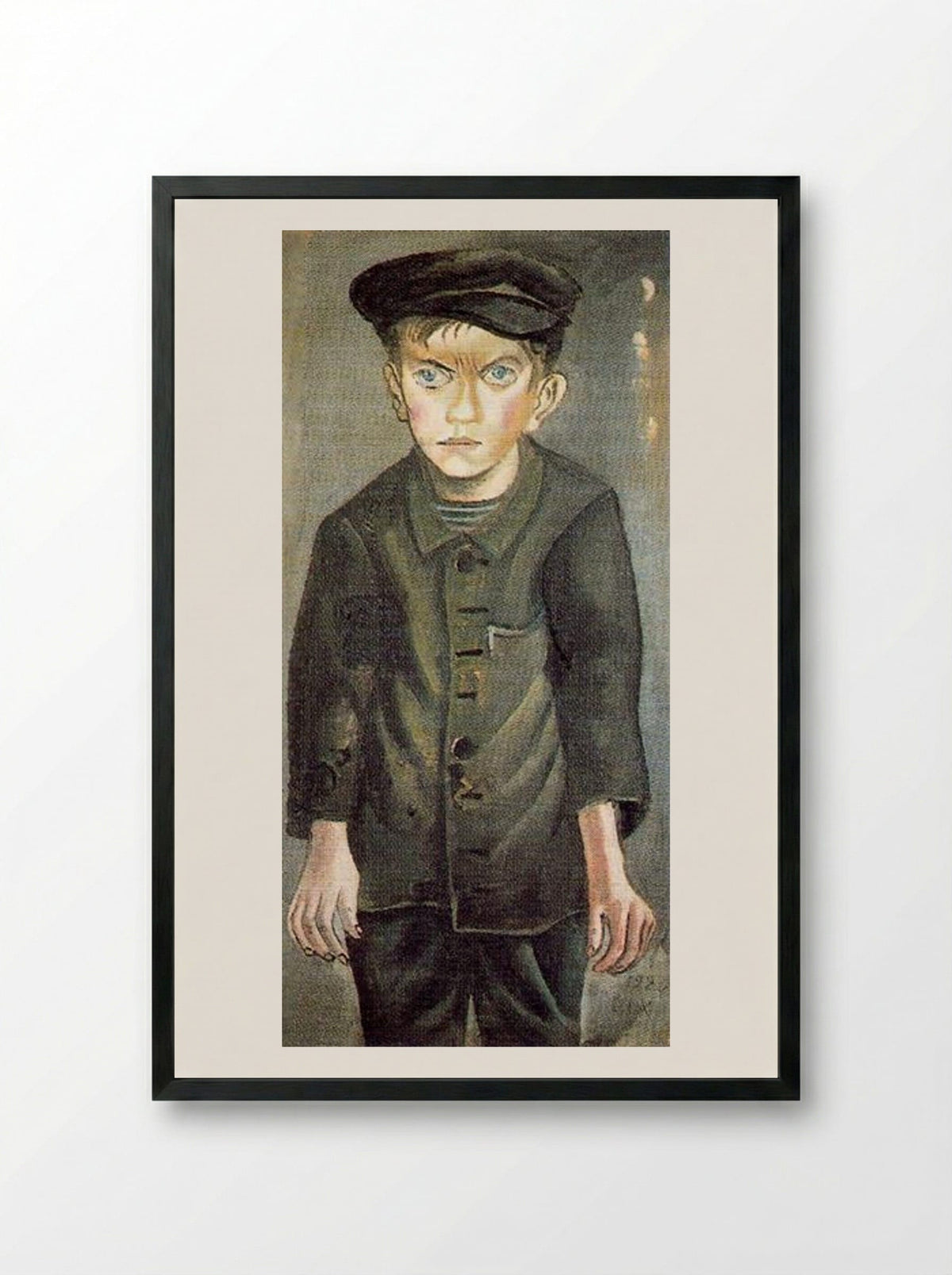 Working Class Boy - Otto Dix - Framed Print Black