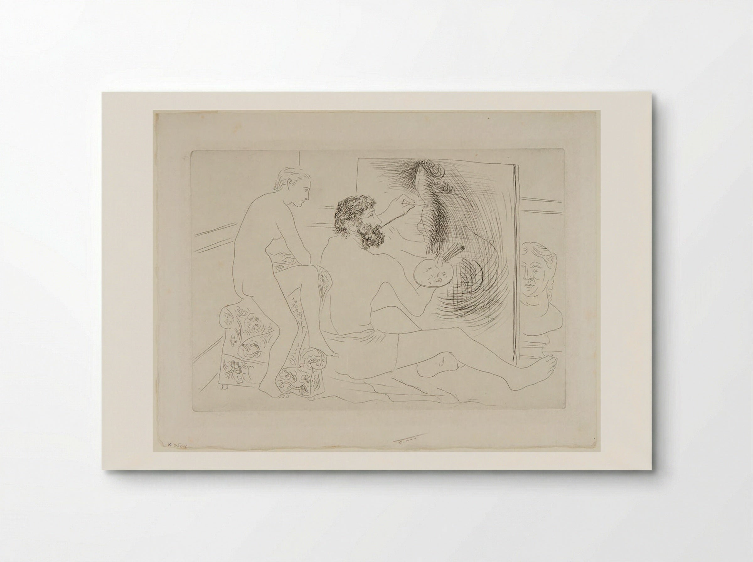 Working Painter observed by Nude Model - Pablo Picasso - Poster
