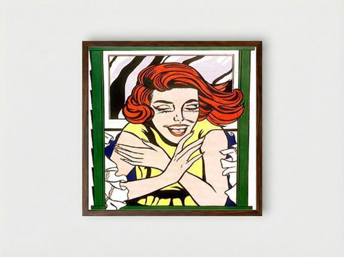 World's Fair Mural - Roy Lichtenstein - Framed Print Dark Wood