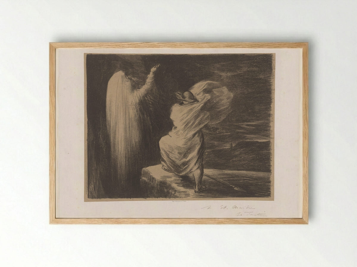 Wotan roept de aardgodin Erda op - Henri Fantin-Latour - Framed Print Wood