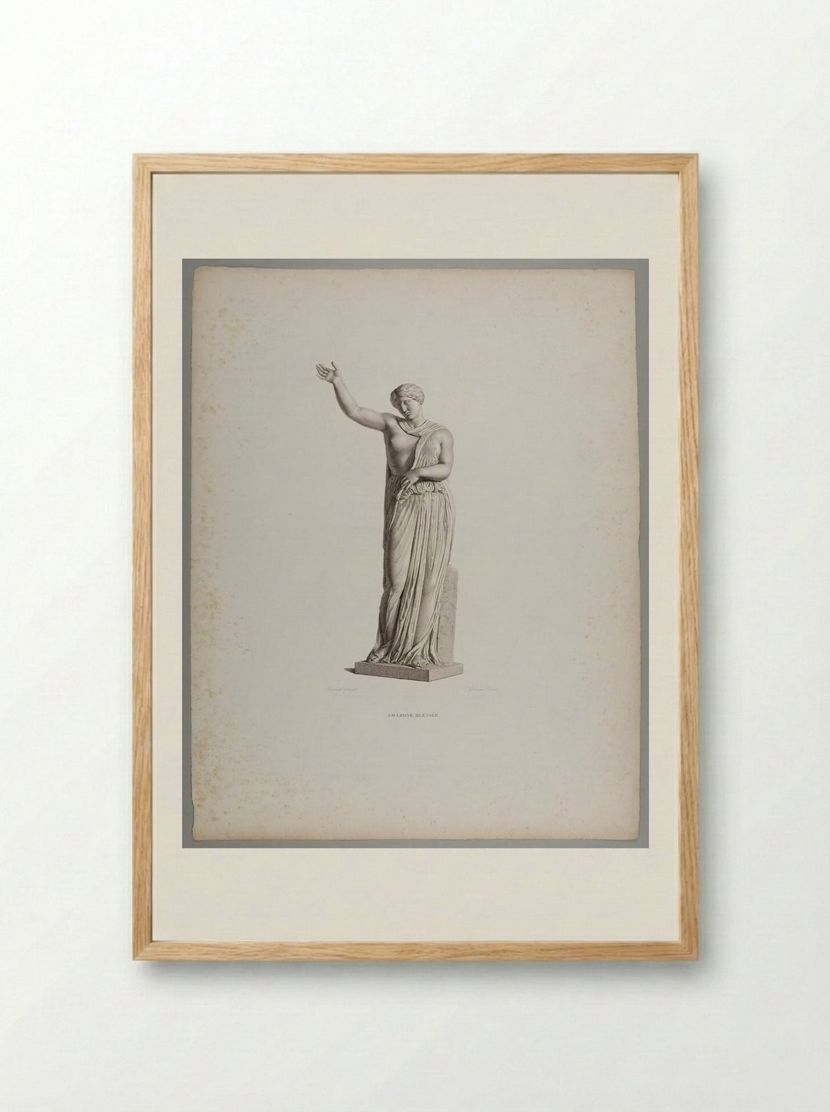Wounded Amazon, after the Antique - Adolphe Alexandre Joseph Caron - Framed Print Wood