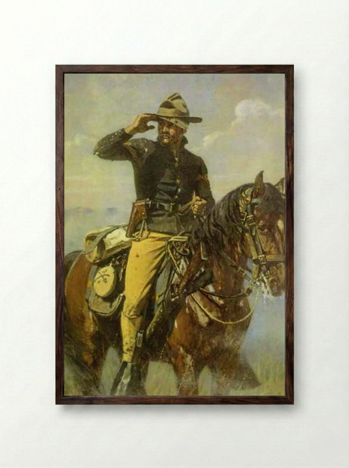 Wounded - Vasily Vereshchagin - Framed Print Dark Wood