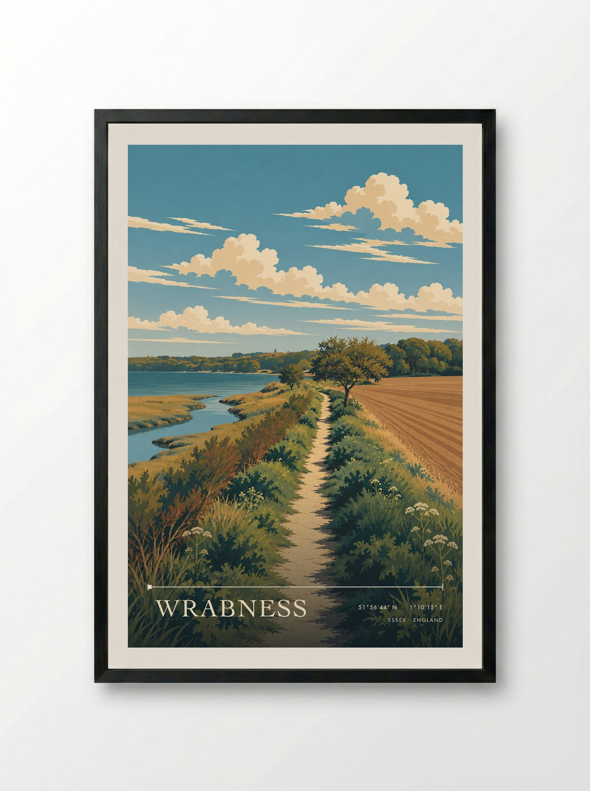 Wrabness, Essex | Travel Poster - Framed Print Black
